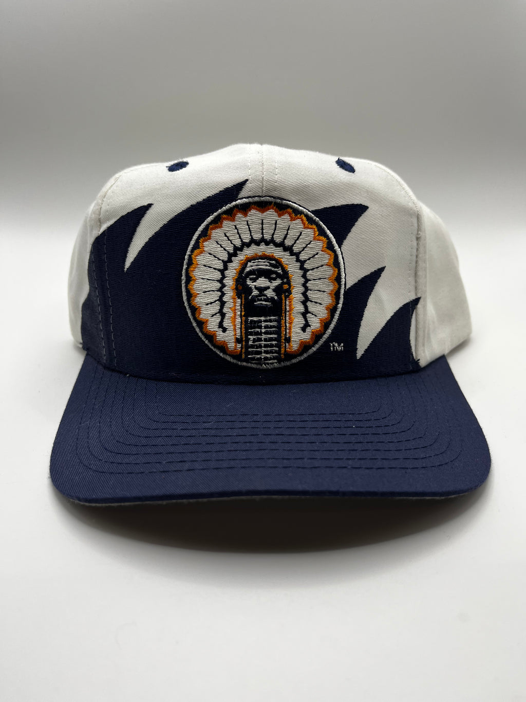Vintage University of Illinois Illini Chief NCAA Sharktooth Logo 7 Snapback Hat