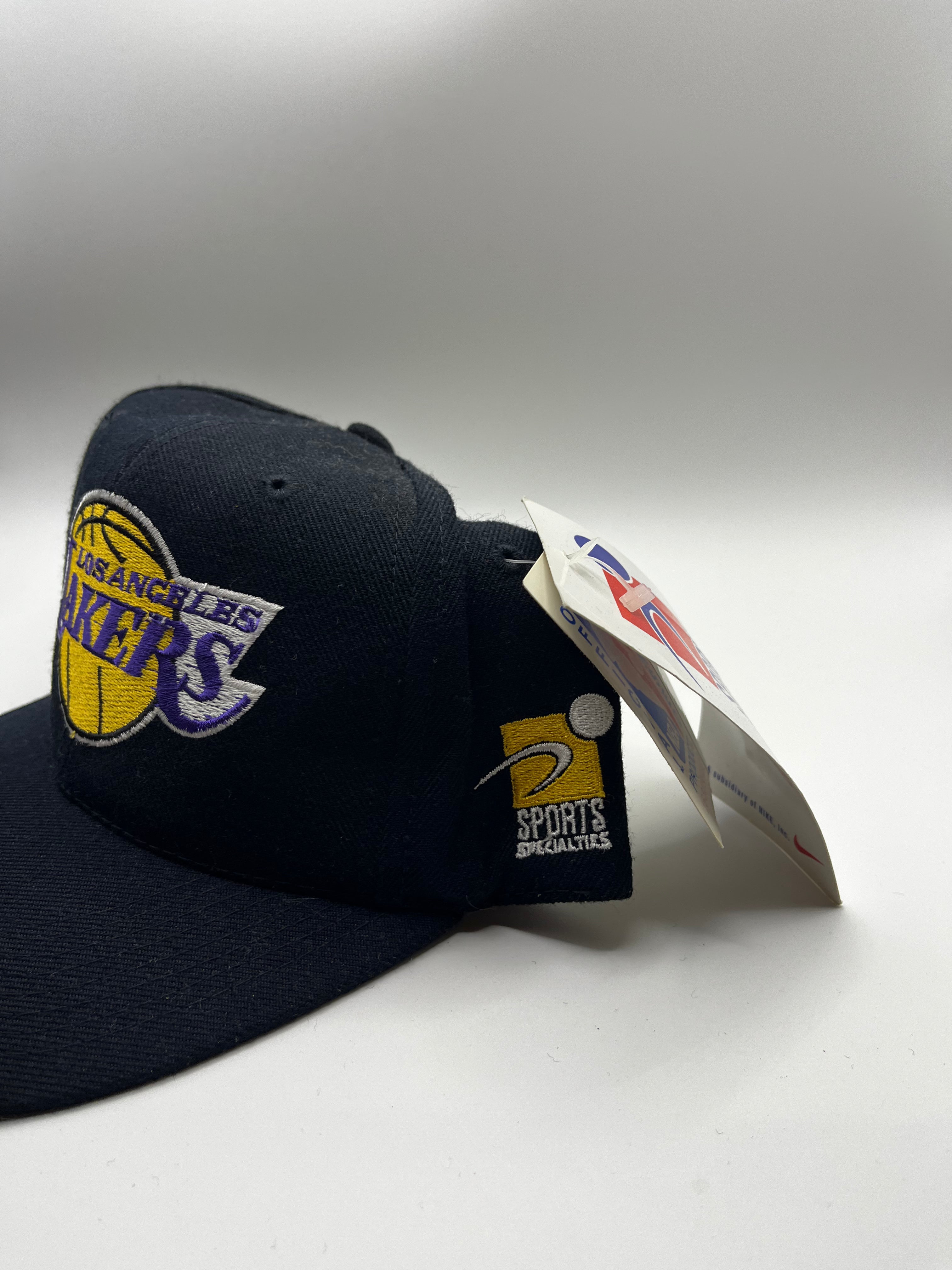 Vintage Los Angeles Lakers LA Sports Specialties Plain Logo Black Wool 90's Snapback Hat
