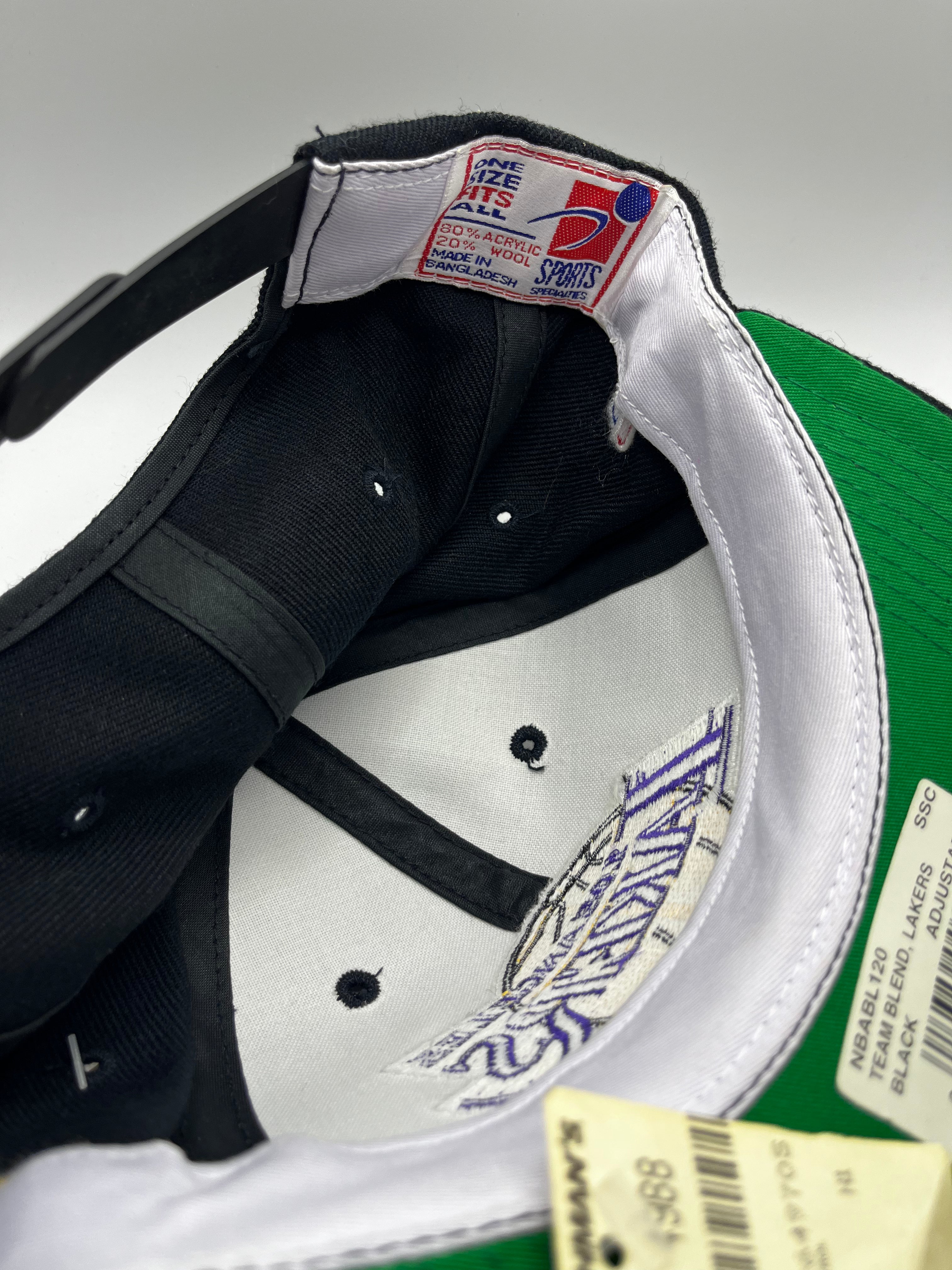 Vintage Los Angeles Lakers LA Sports Specialties Plain Logo Black Wool 90's Snapback Hat