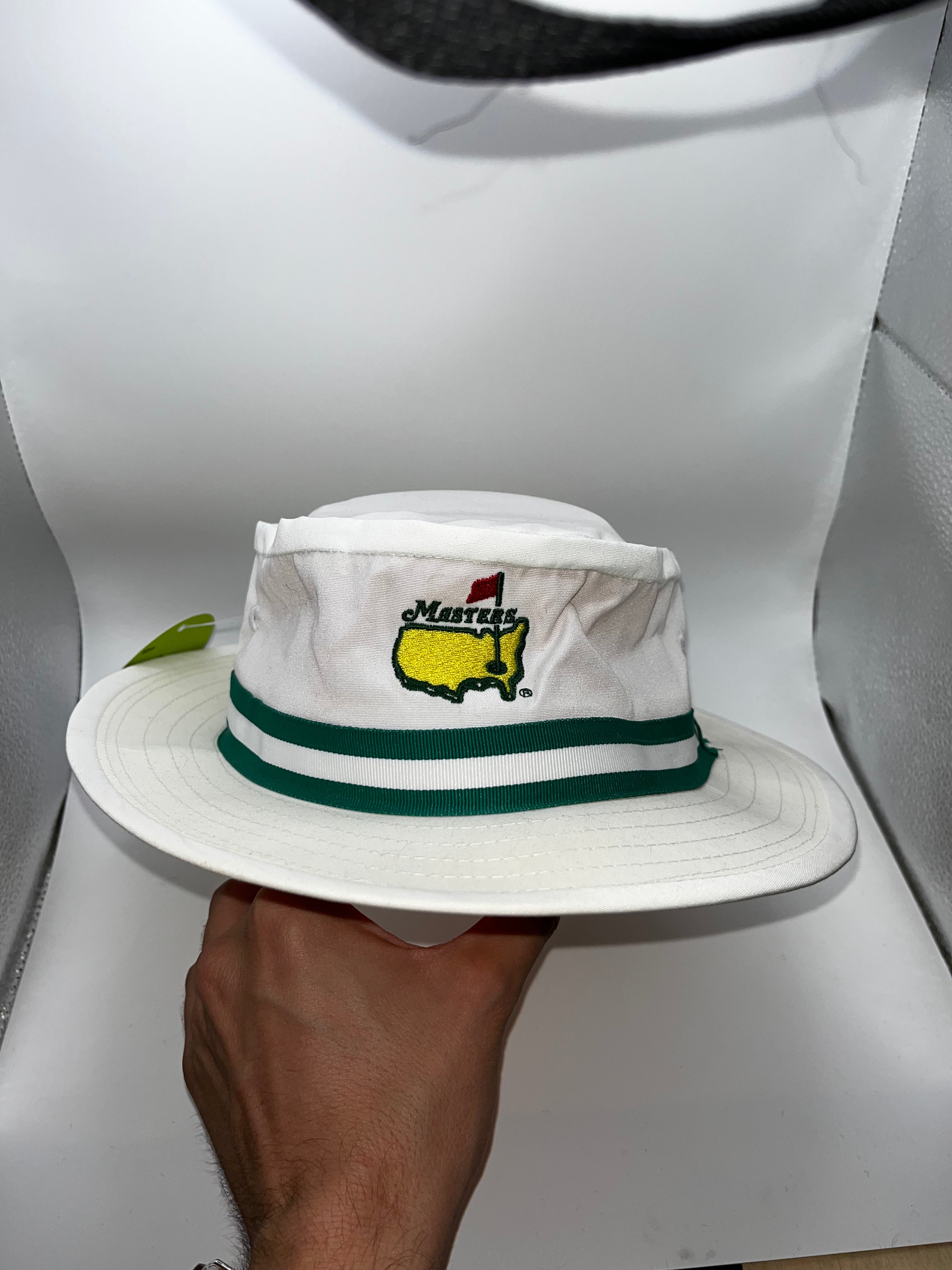 Vintage The Masters Golf White Bucket Hat 80's 90's Adjustable