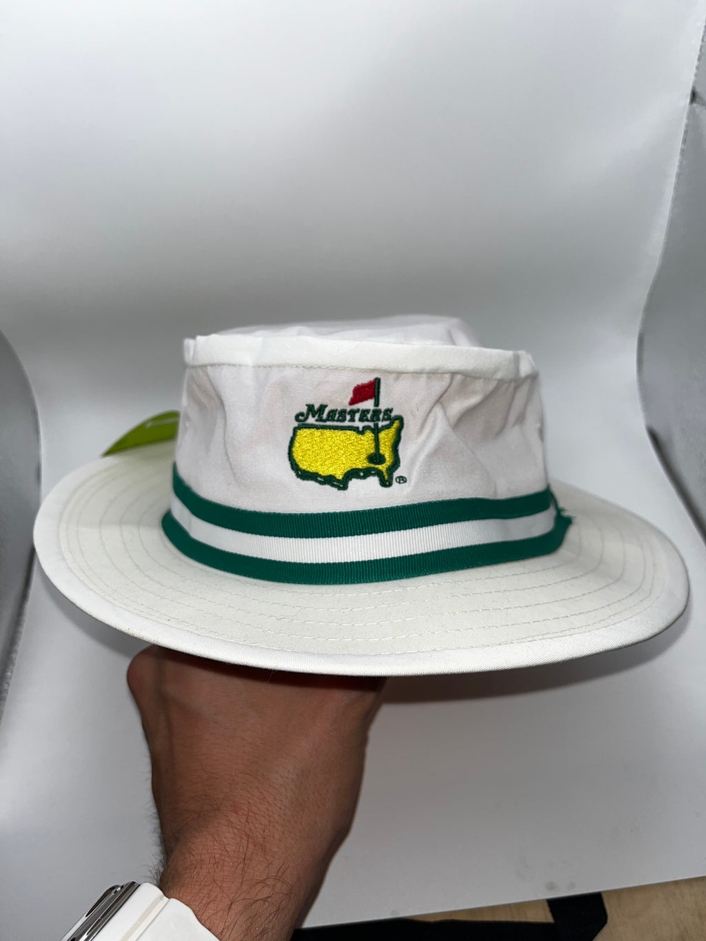 Vintage The Masters Golf White Bucket Hat 80's 90's Adjustable