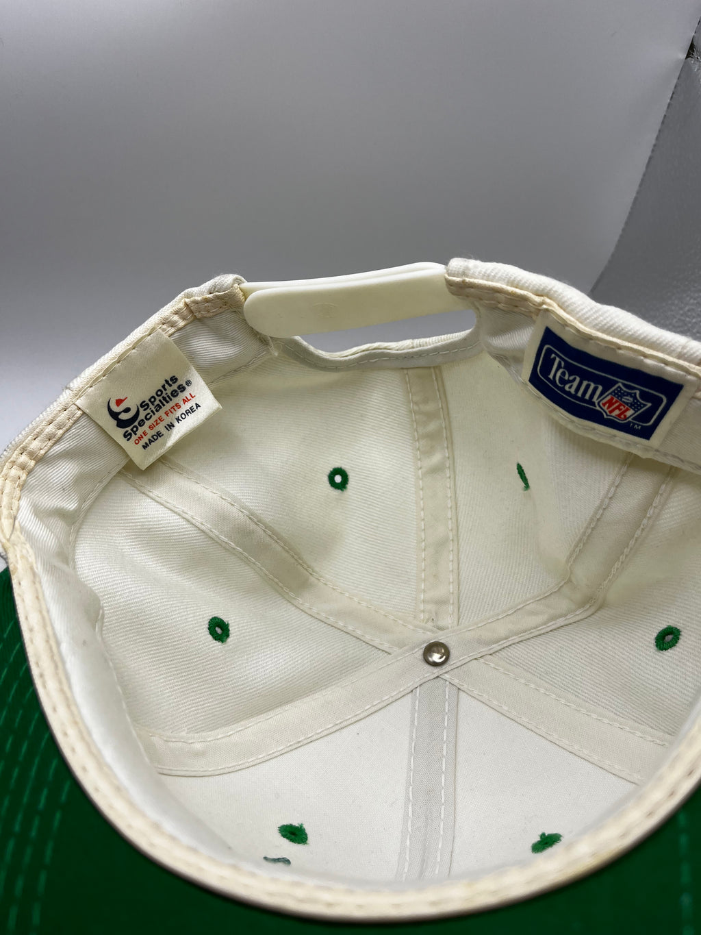Vtg Philadelphia Eagles Sports Specialties Script Snapback Hat 90s Wool White