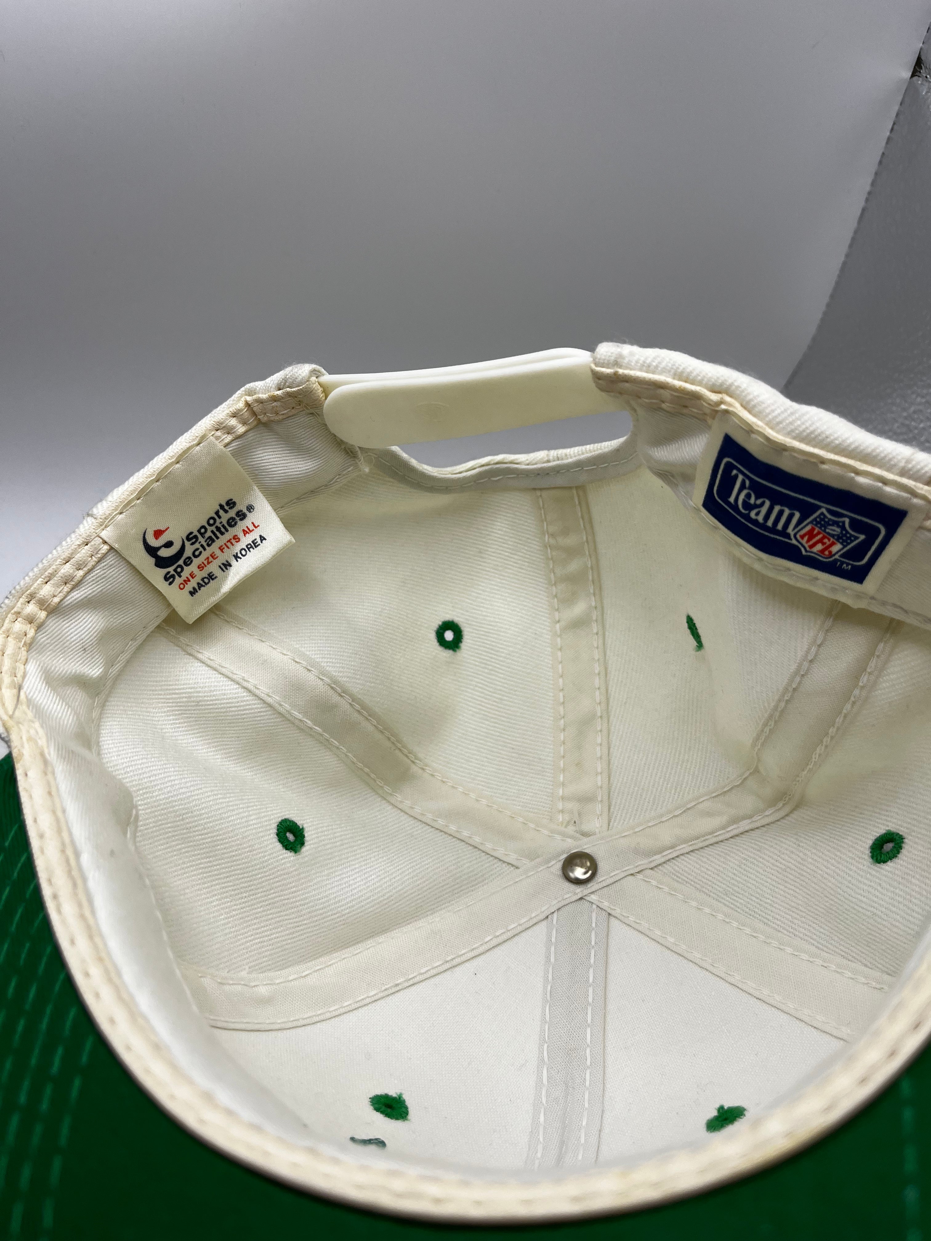 Vtg Philadelphia Eagles Sports Specialties Script Snapback Hat 90s Wool White