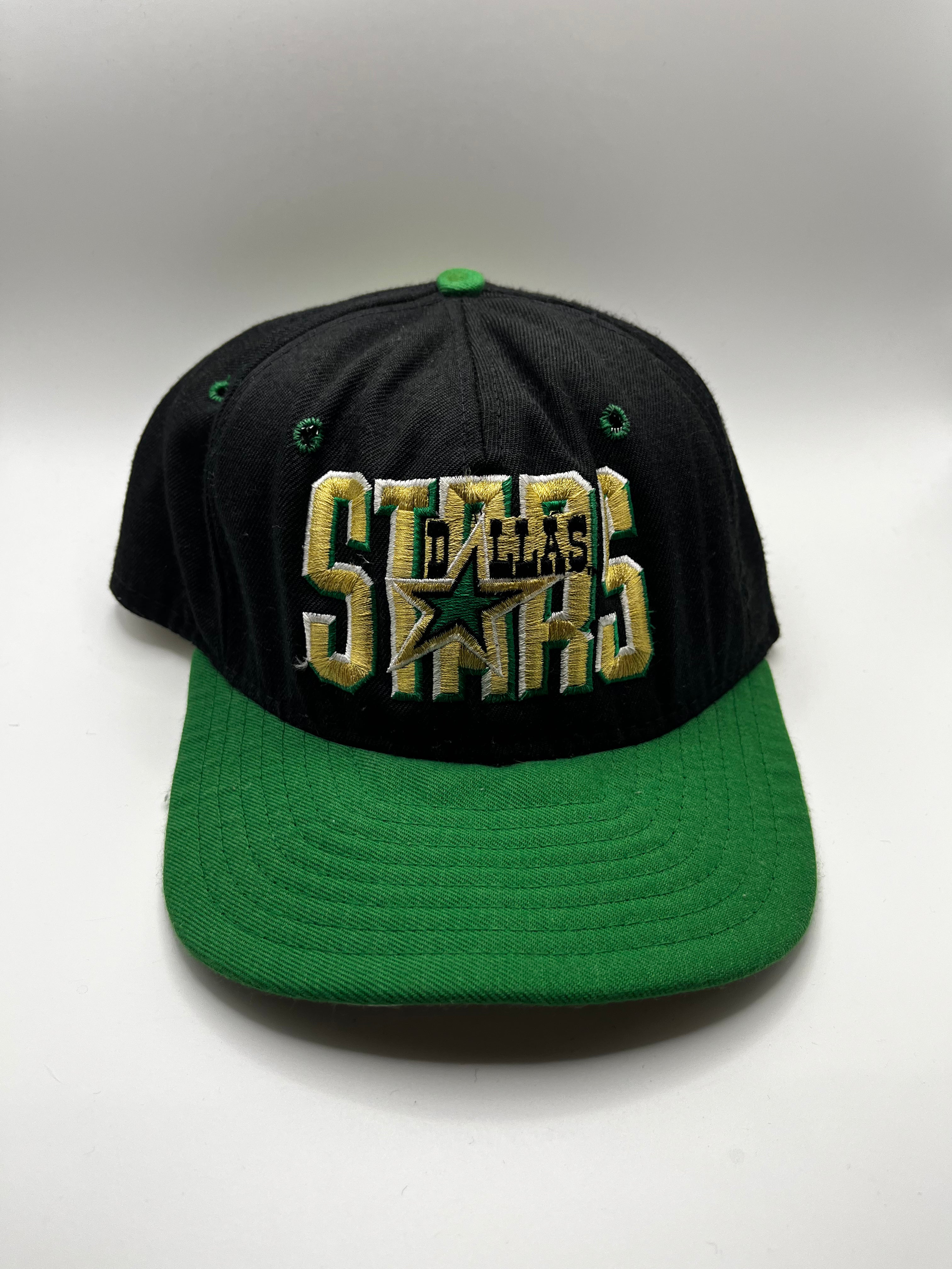 Vintage Dallas Stars NHL Hockey Black Green Snapback Hat