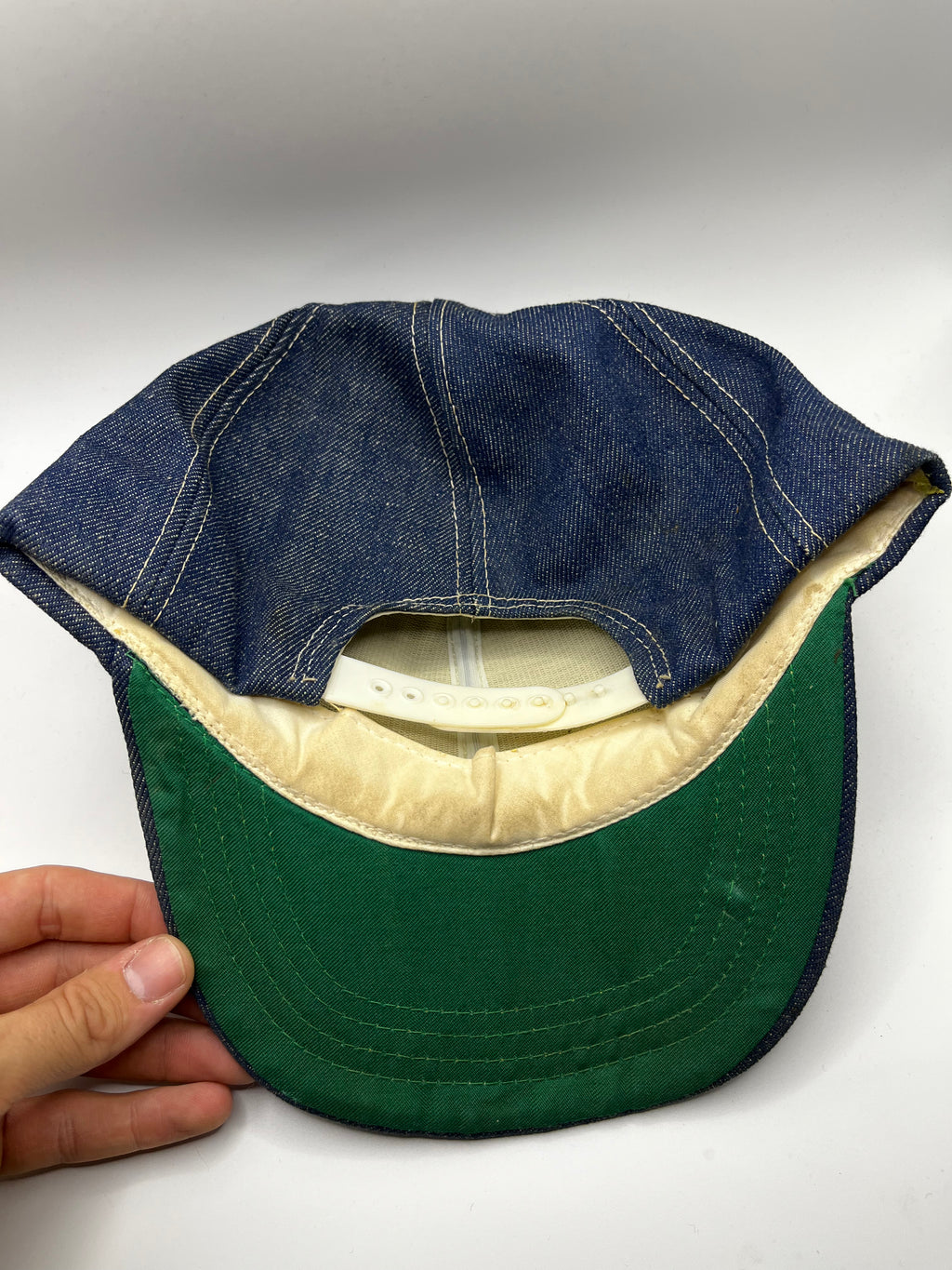 Vintage Denim Patch Crescent Pipe Supply Co. Oil Petroleum 80's Snapback Hat