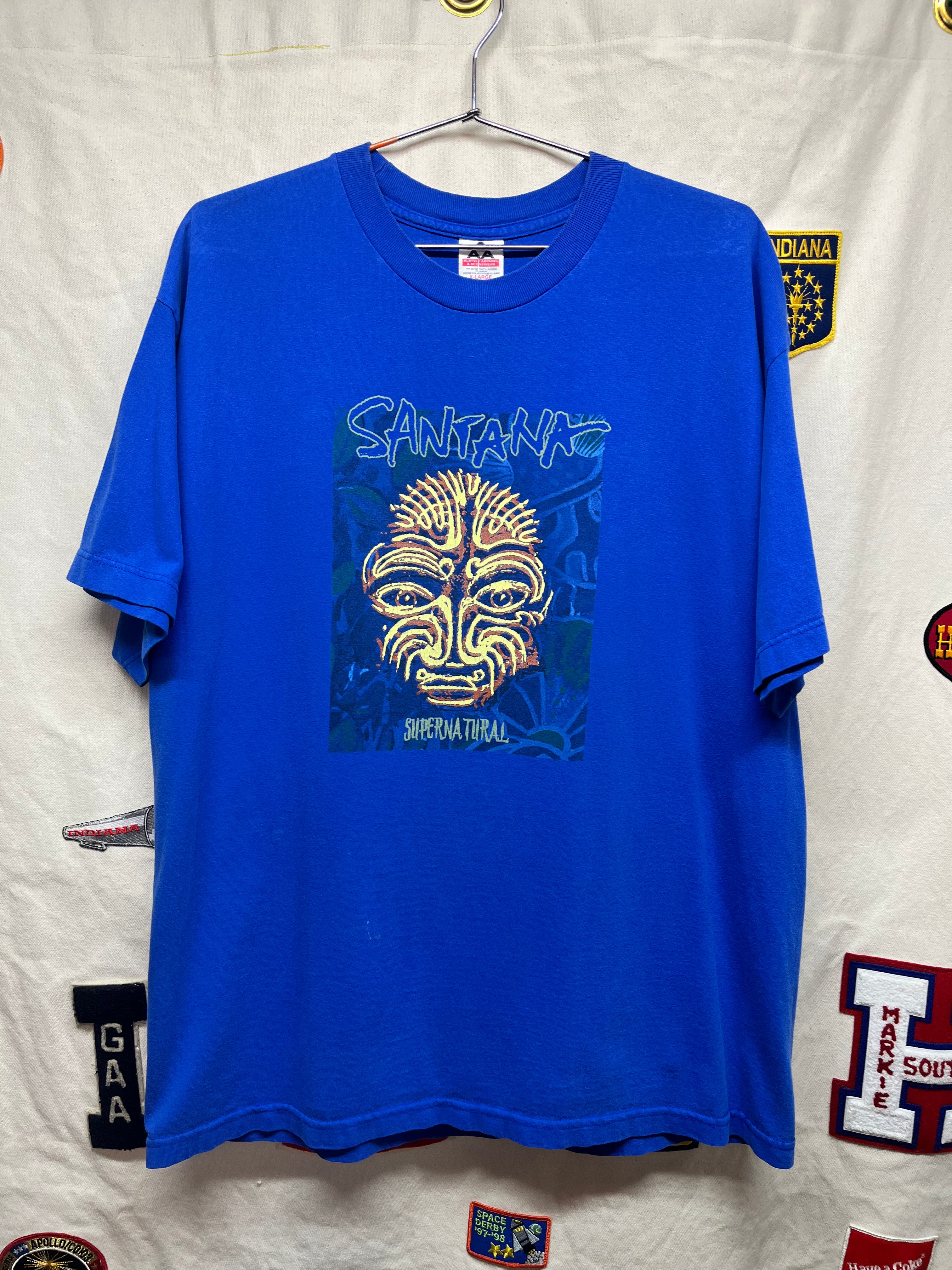 Vintage Santana Supernatural 1999 Blue Concert Tour T-Shirt: XL