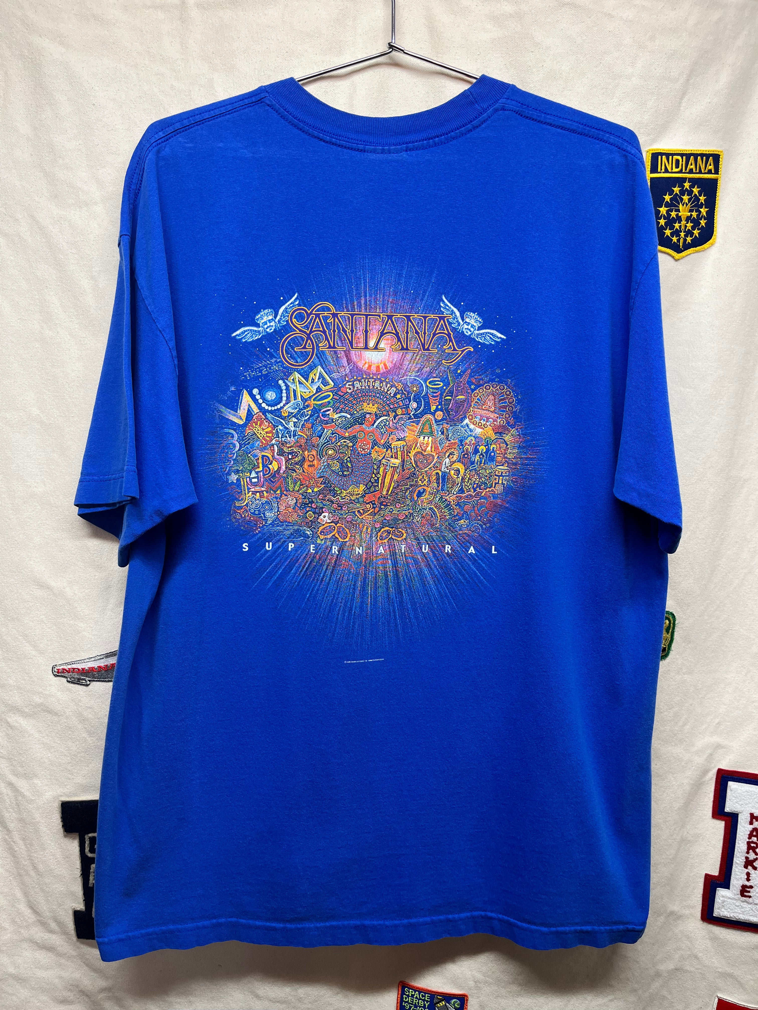 Vintage Santana Supernatural 1999 Blue Concert Tour T-Shirt: XL