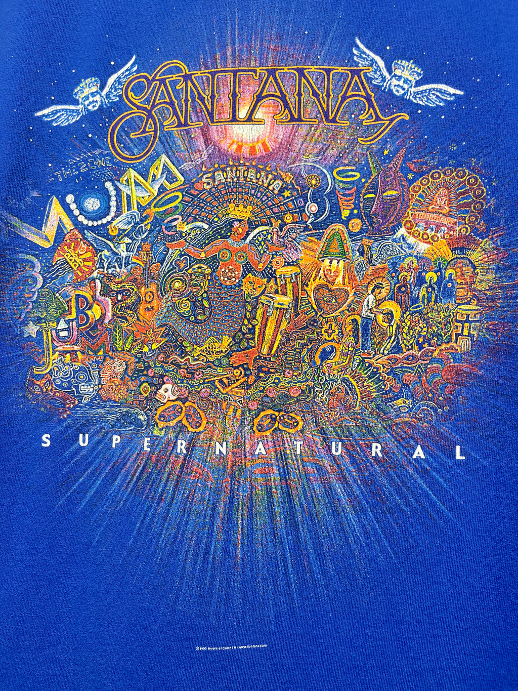 Vintage Santana Supernatural 1999 Blue Concert Tour T-Shirt: XL