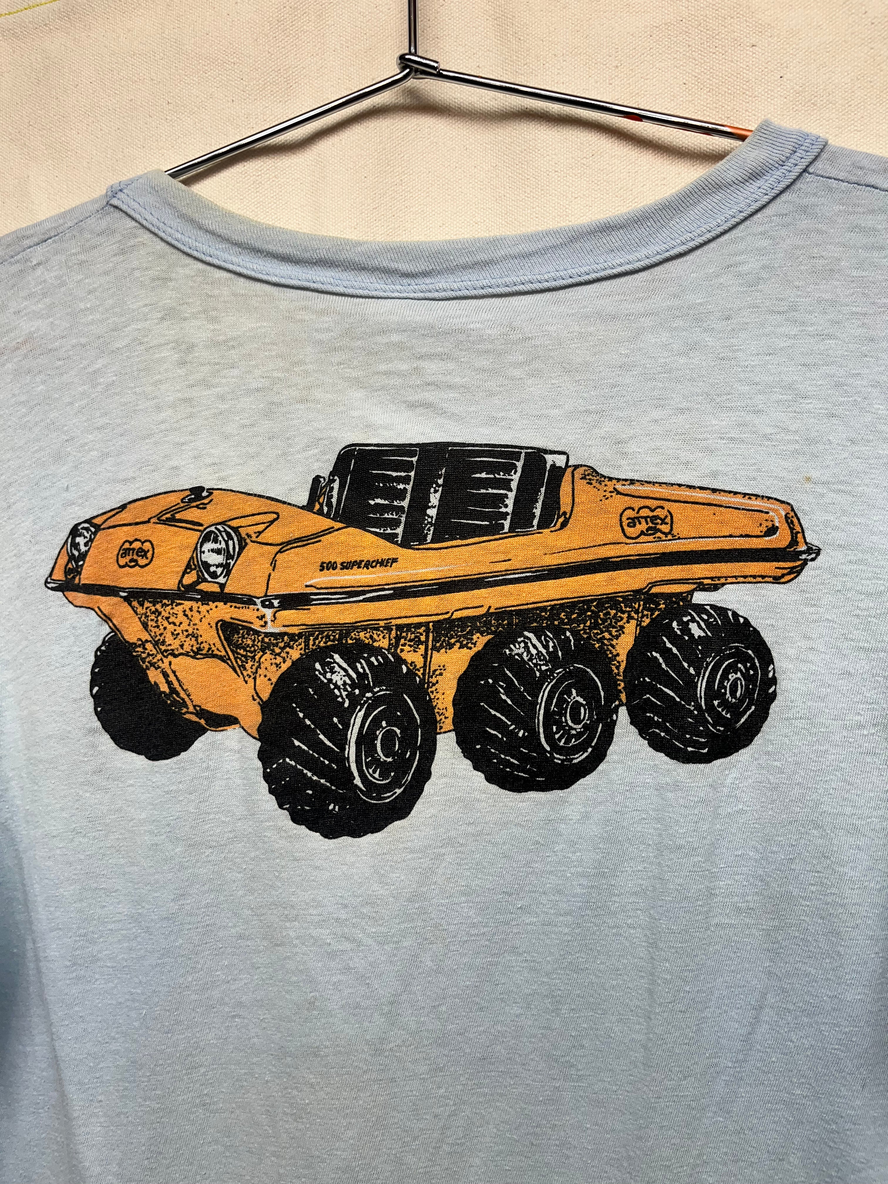 Vintage Attex Inc. 500 Superchief Amphibious All Terrain Vehicle 6x6 70's Light Blue T-Shirt: Large