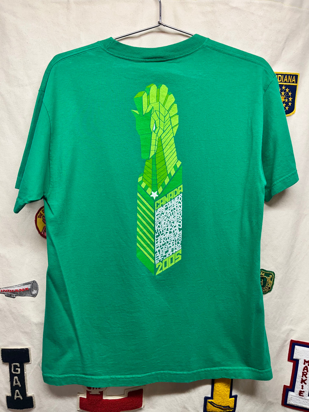 Vintage Pearl Jam Canada 2005 Green Concert Tour T-Shirt: Medium