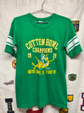 Vintage Notre Dame Cotton Bowl 1978 Football Champion Blue Bar Mascot Green Stripe T-Shirt: XL