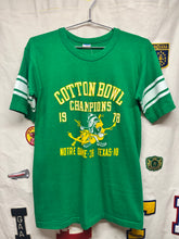 Load image into Gallery viewer, Vintage Notre Dame Cotton Bowl 1978 Football Champion Blue Bar Mascot Green Stripe T-Shirt: XL

