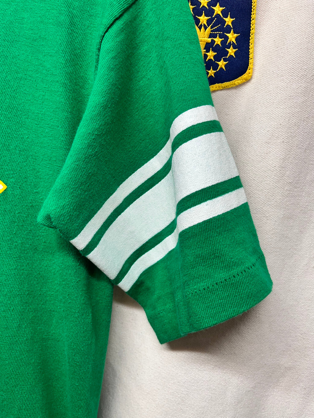 Vintage Notre Dame Cotton Bowl 1978 Football Champion Blue Bar Mascot Green Stripe T-Shirt: XL