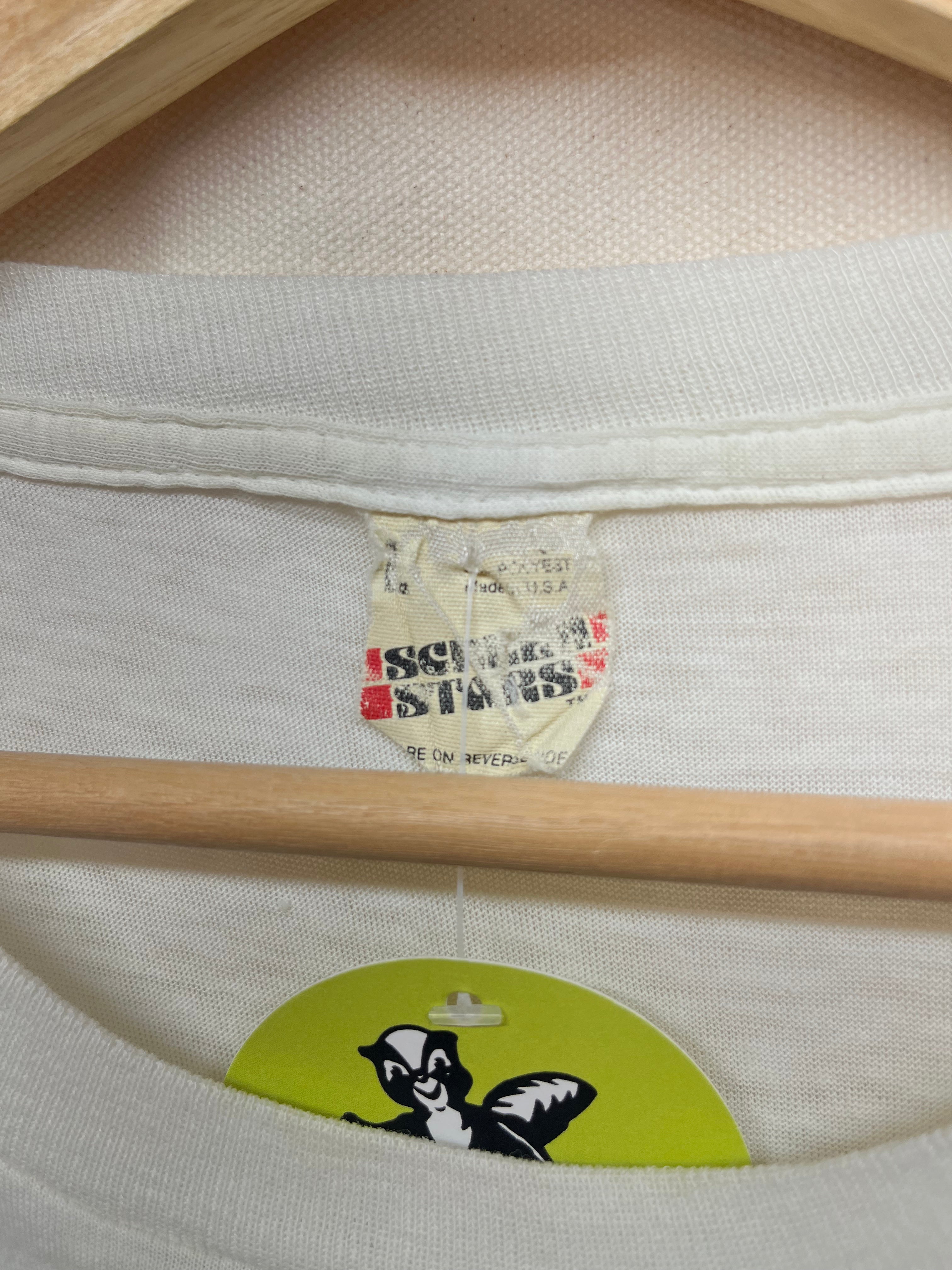 Vintage John Cougar Mellencamp Face 80's Rock White T-Shirt: Large/Medium