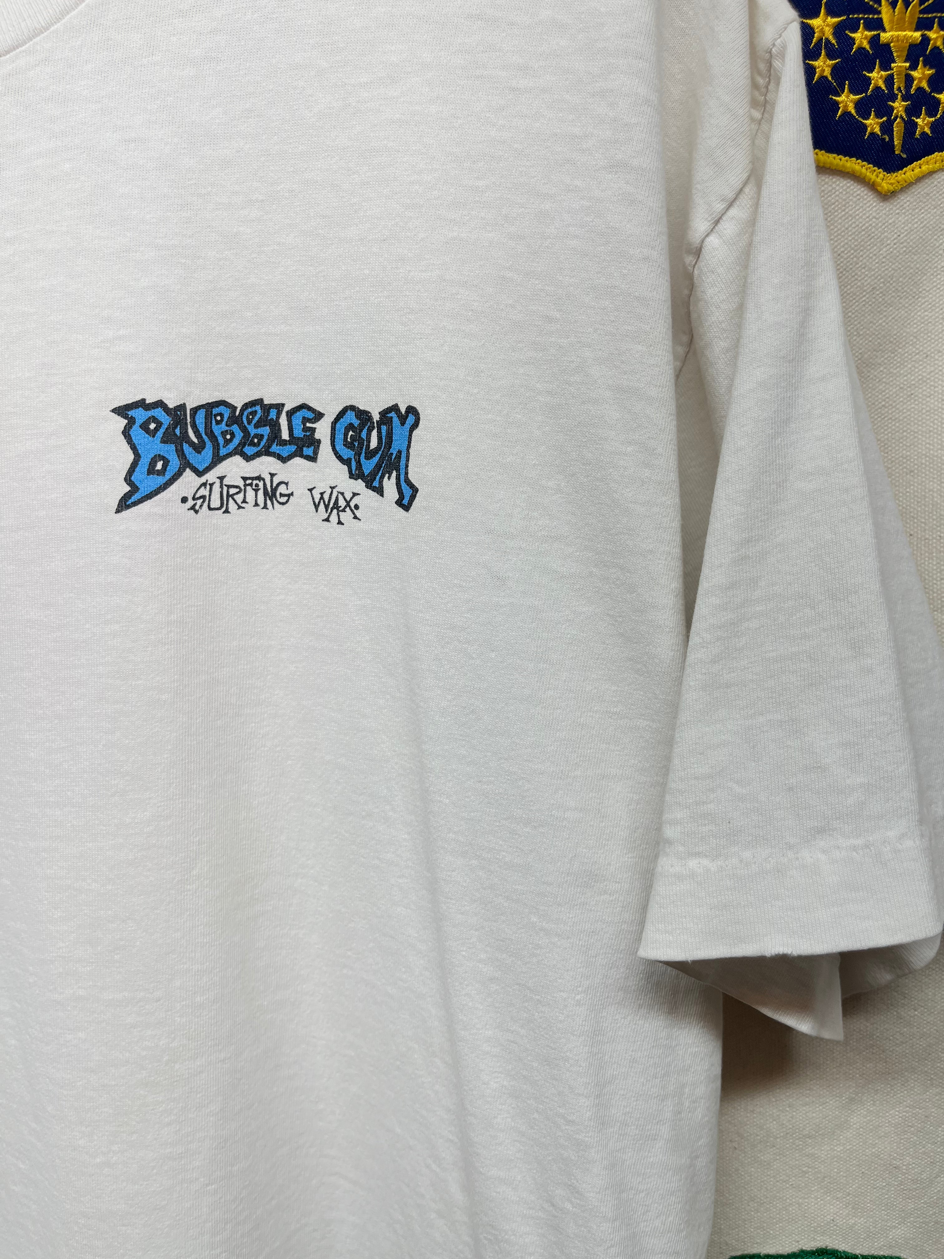 Vintage Bubble Gum Surfing Wax My Woodie Surf White T-Shirt: Large