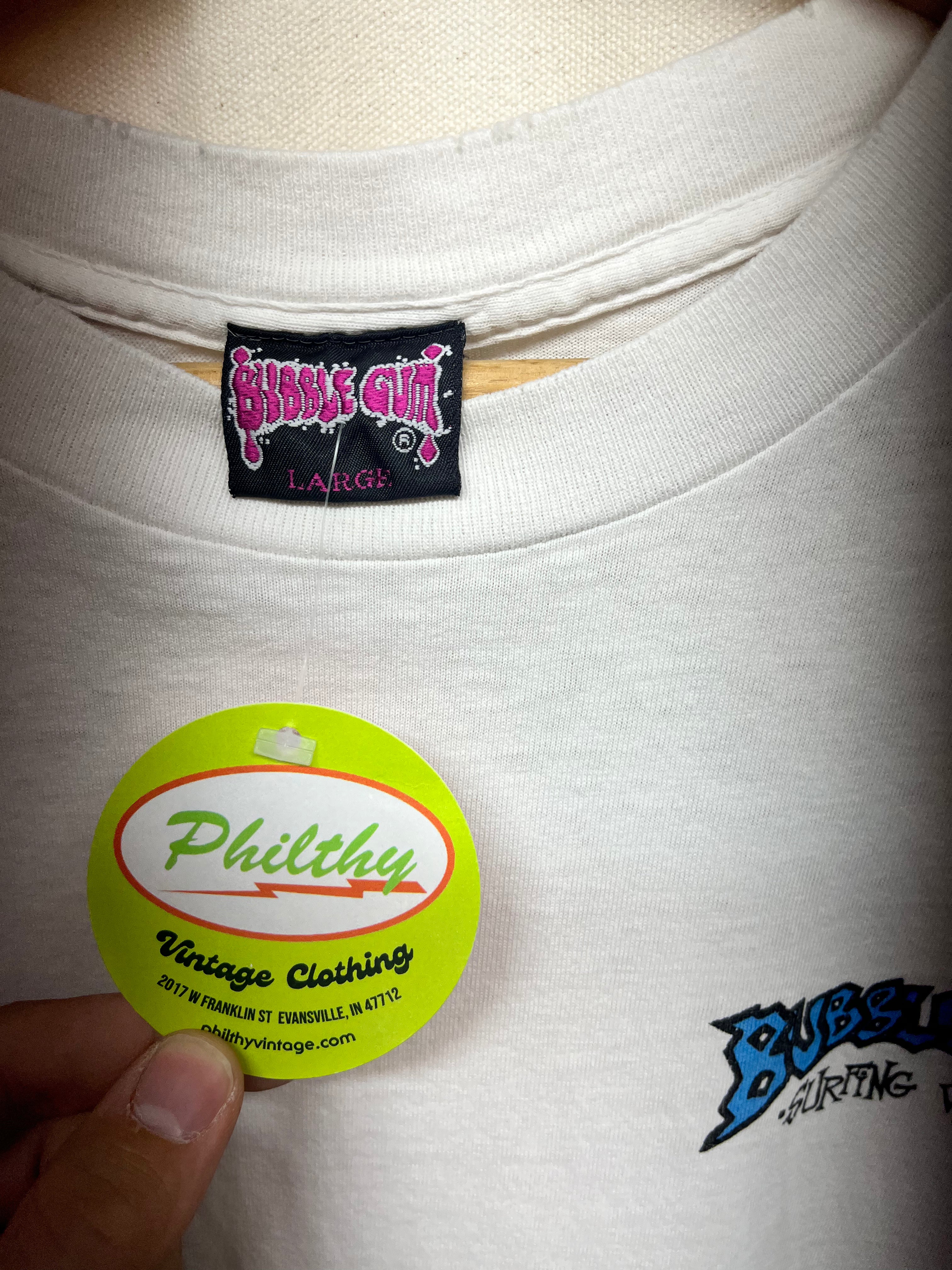 Vintage Bubble Gum Surfing Wax My Woodie Surf White T-Shirt: Large