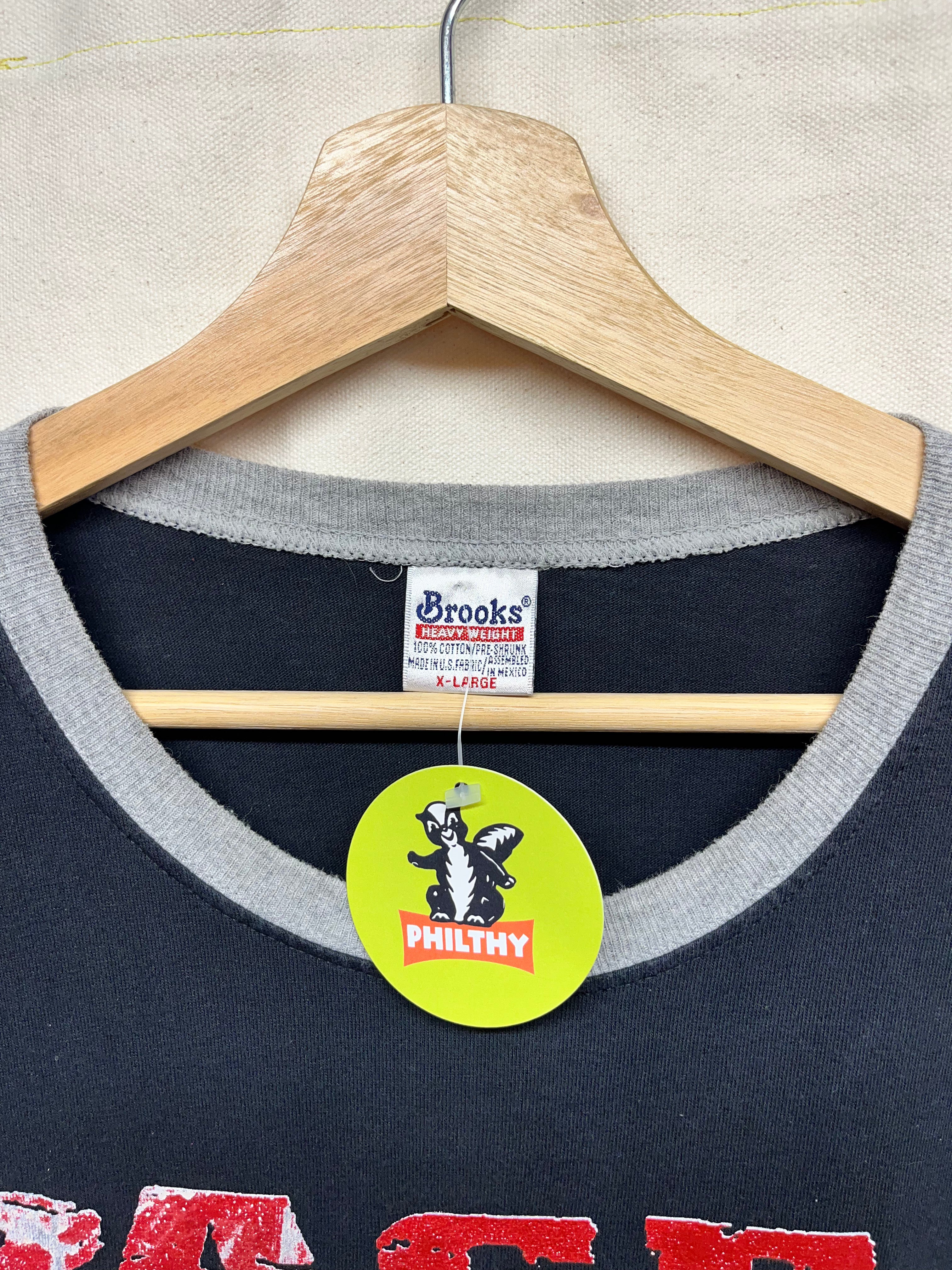 Vintage Jimmy Page Robert Plant Walking into Clarksdale Led Zepplin Tour Ringer T-Shirt: XL