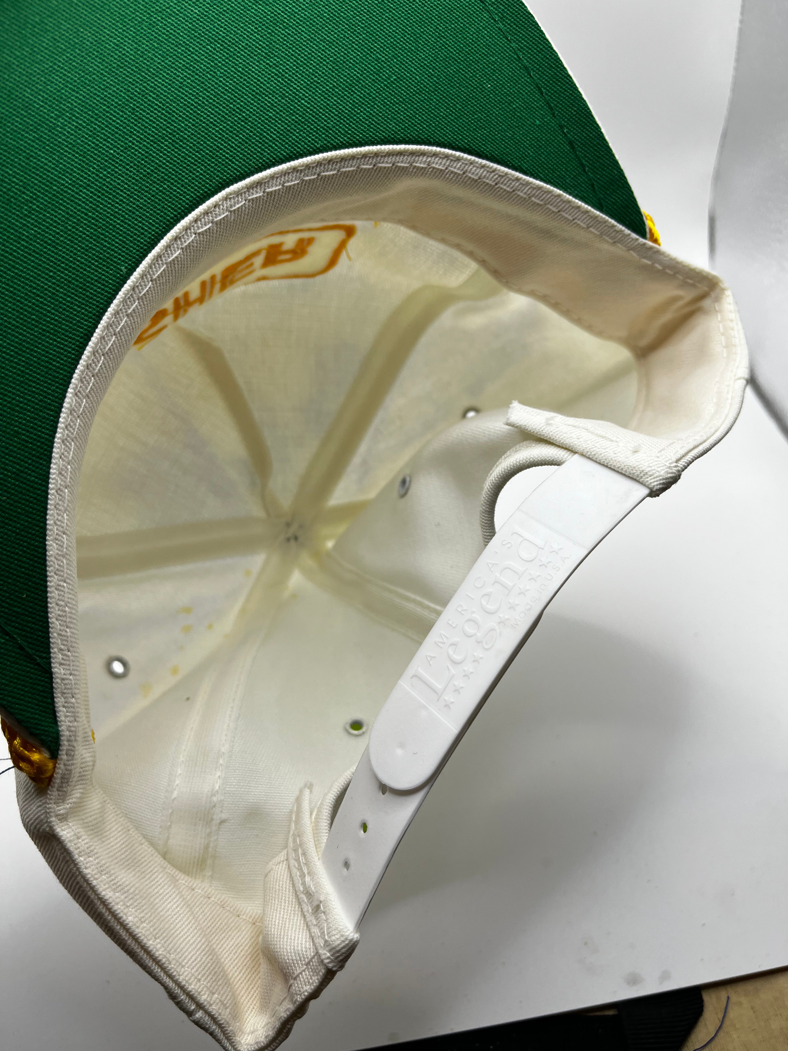 Vintage Fisher Controls Scrambled Eggs Rope Snapback White Yellow Hat