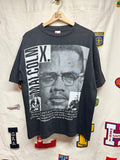 Vintage Malcolm X 90's Black Pride Anti-Racism Rap Political Bootleg T-Shirt: XL