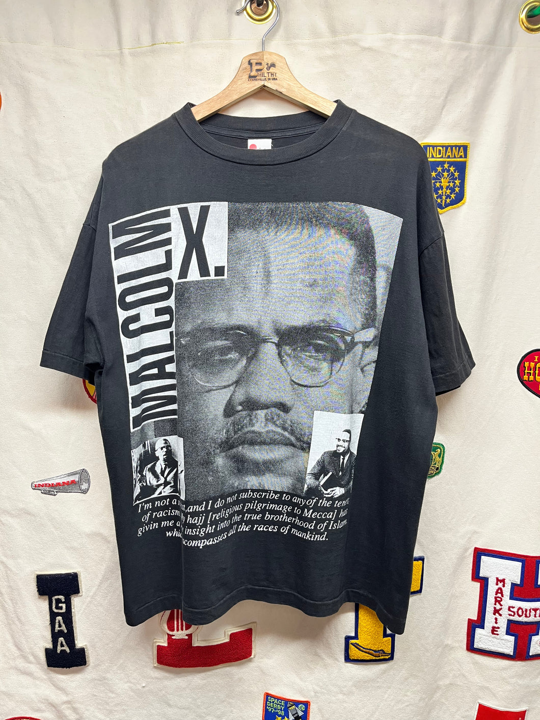 Vintage Malcolm X 90's Black Pride Anti-Racism Rap Political Bootleg T-Shirt: XL