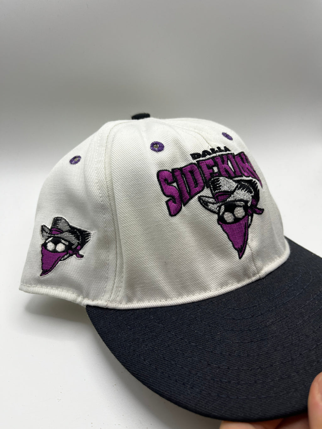 Vintage Dallas Sidekicks Soccer Team MASL White Snapback Hat