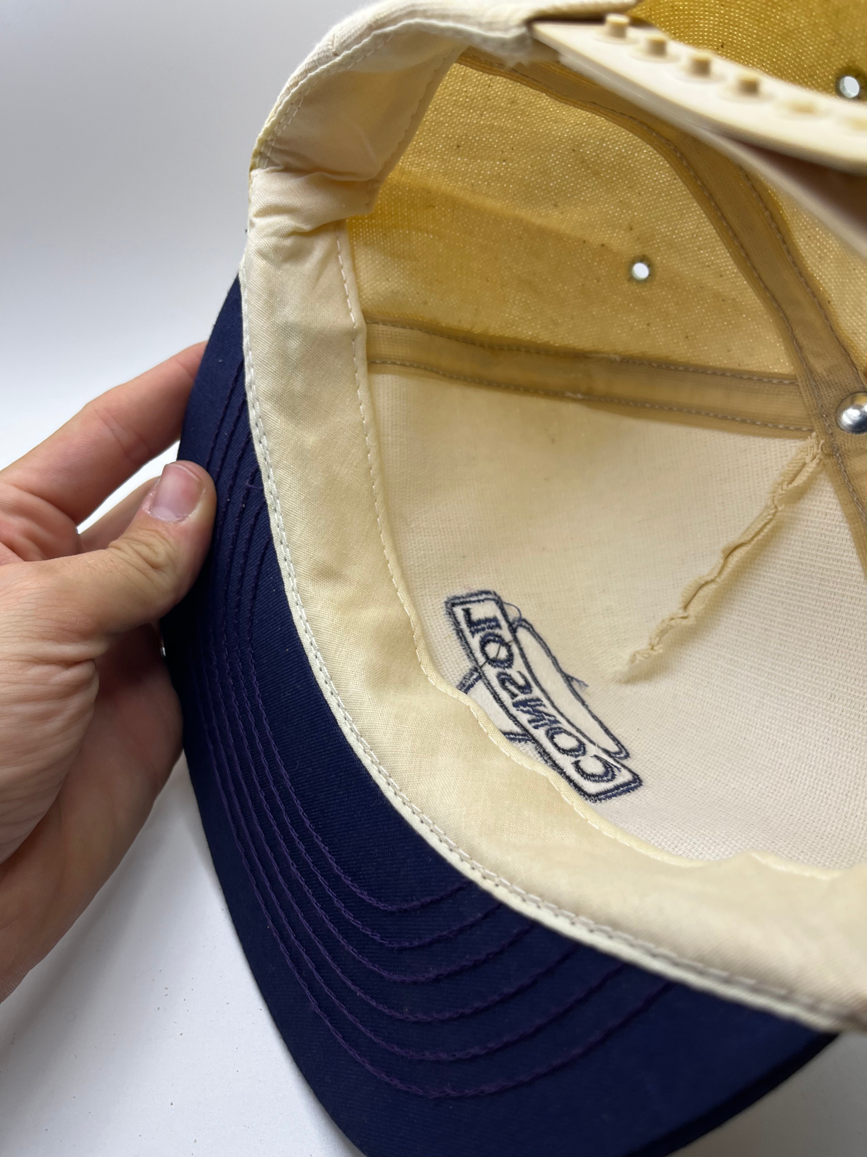Vintage Consol Oil Advertising Company Canvas Navy Snapback Hat