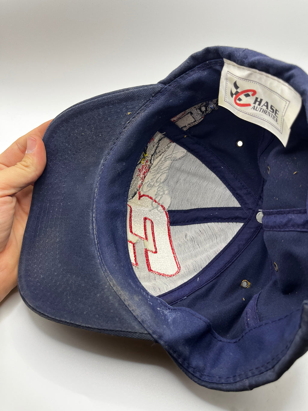 Vintage Dale Earnhardt Senior 3 NASCAR Racing Navy Chase Snapback Hat