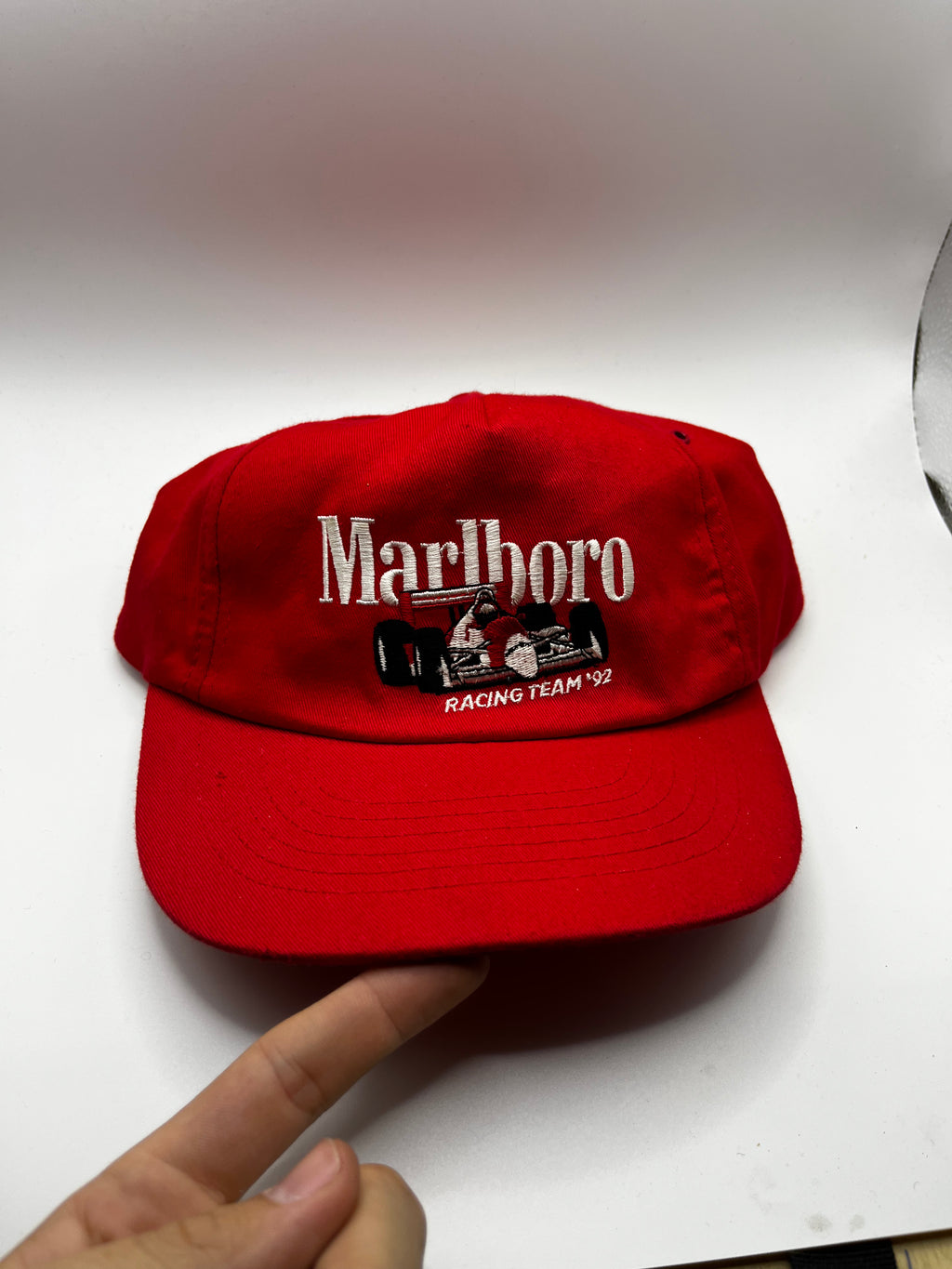 Vintage Marlboro F1 Racing Team 1992 Red Cigarette Advertising Snapback Hat