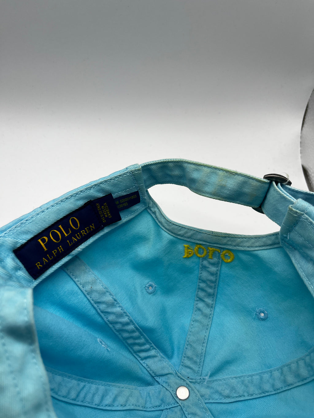 Polo Ralph Lauren Light Blue Yellow Horse Strapback Hat