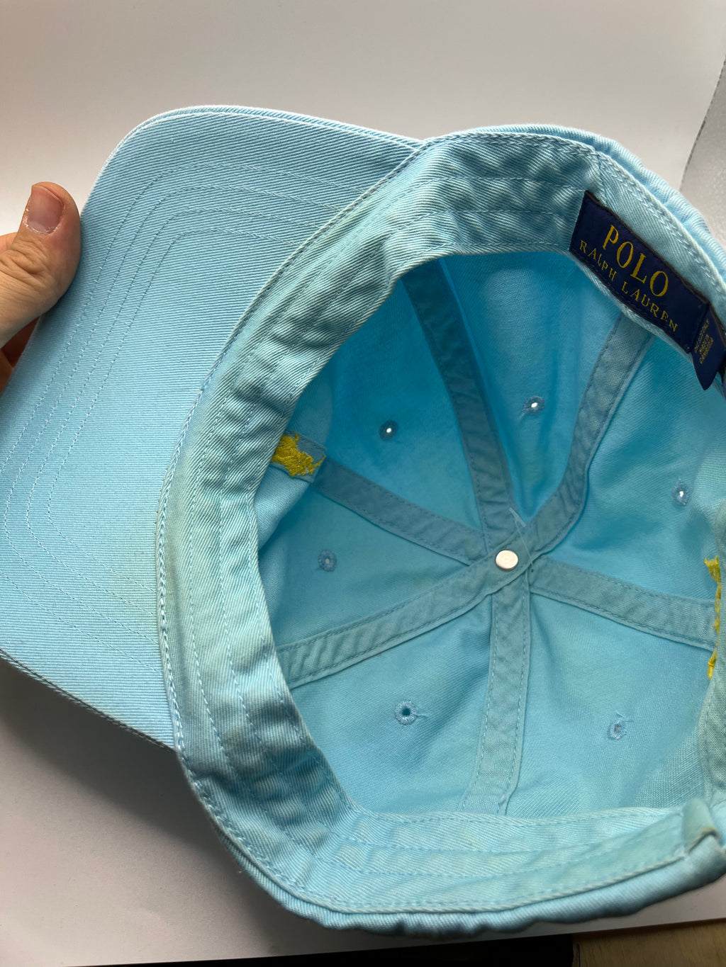 Polo Ralph Lauren Light Blue Yellow Horse Strapback Hat