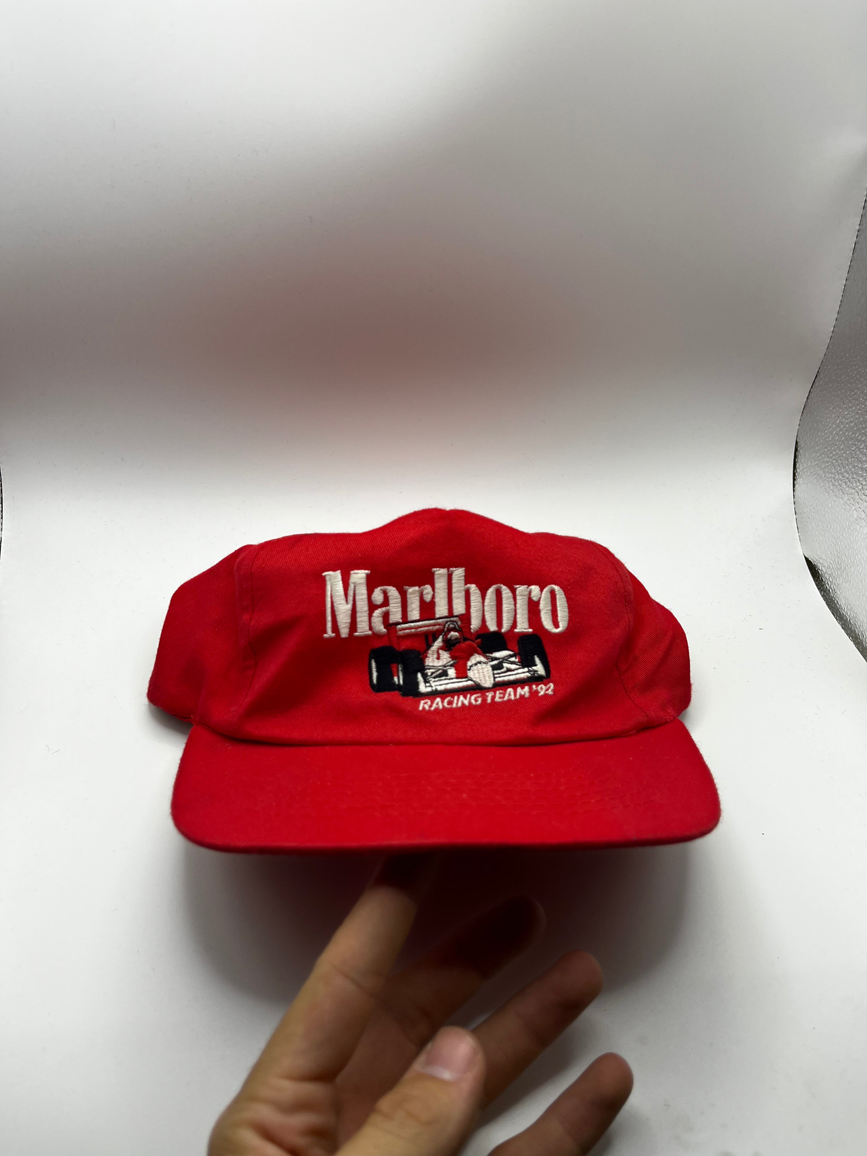 Vintage Marlboro F1 Racing Team 1992 Red Cigarette Advertising Snapback Hat