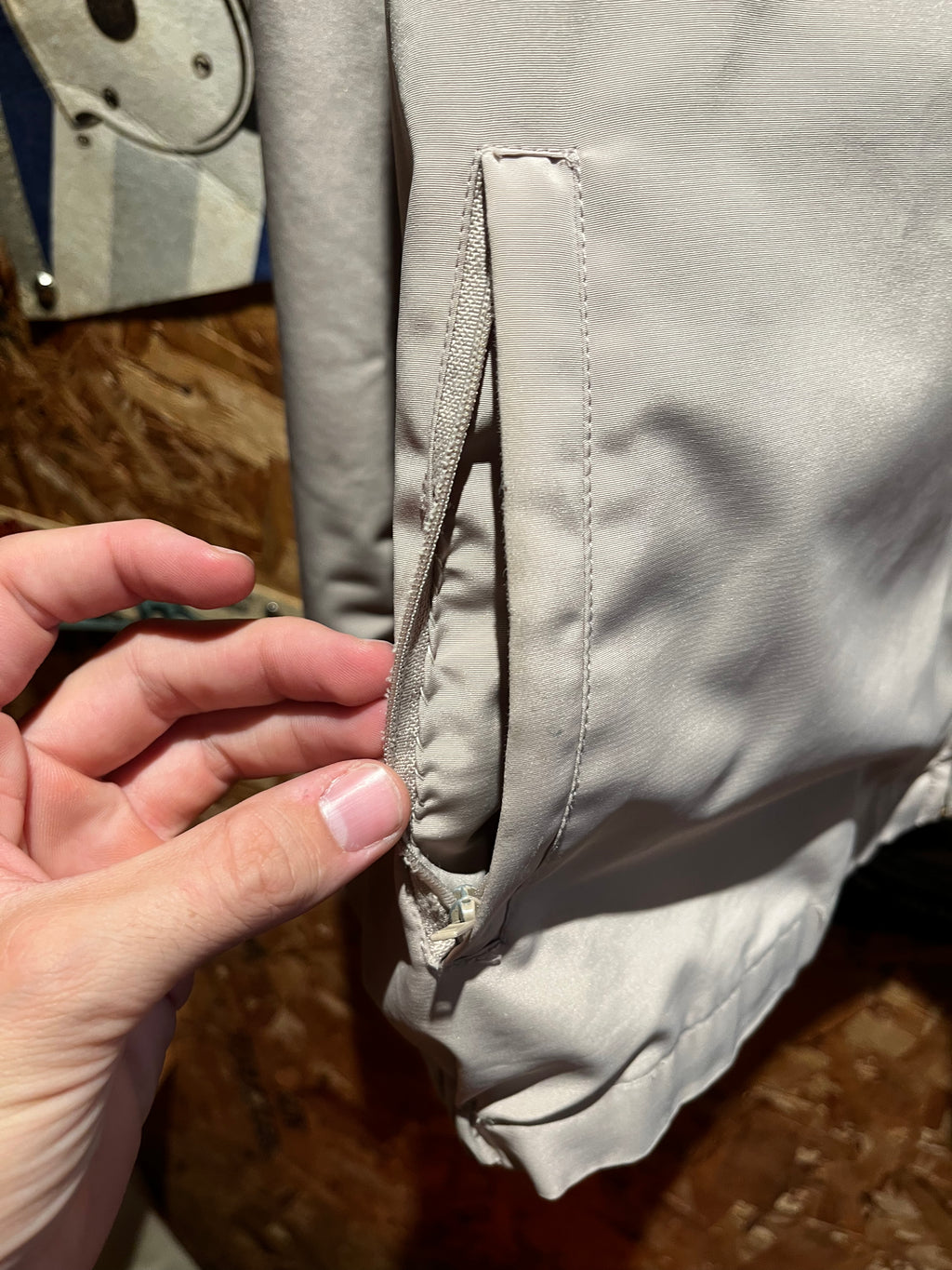 Vintage iMax Think Big Promo Nylon Tan Harrington Jacket: Large