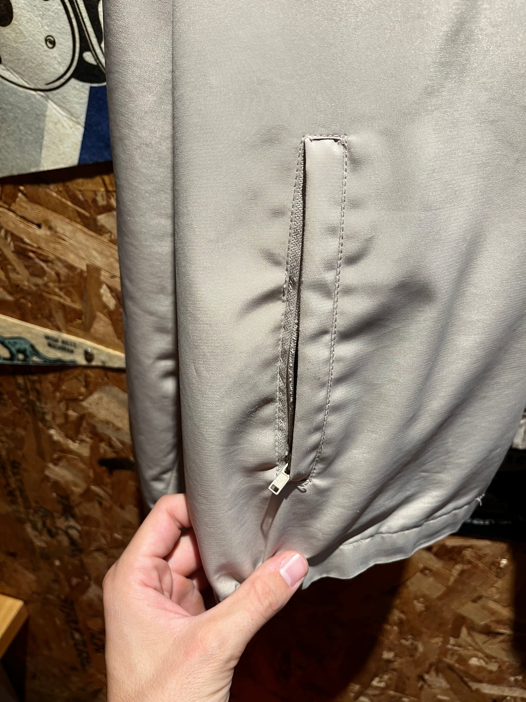 Vintage iMax Think Big Promo Nylon Tan Harrington Jacket: Large