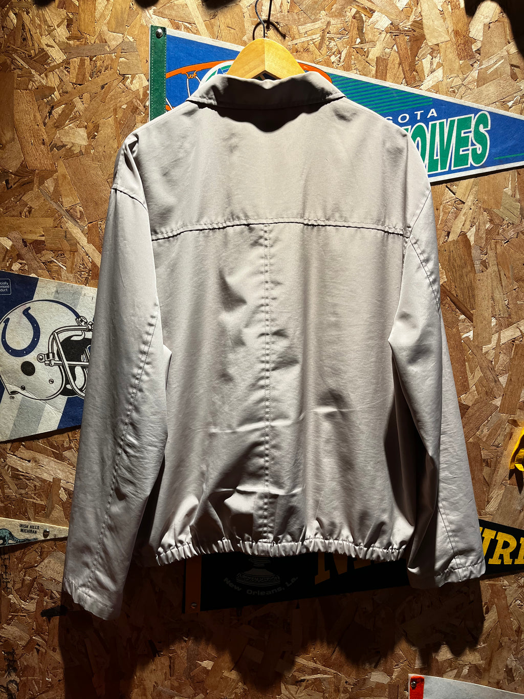 Vintage iMax Think Big Promo Nylon Tan Harrington Jacket: Large