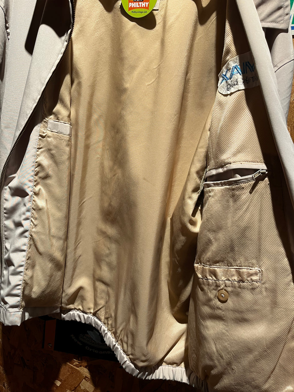 Vintage iMax Think Big Promo Nylon Tan Harrington Jacket: Large