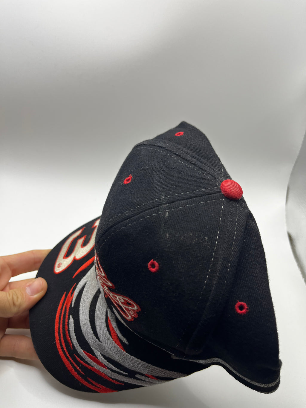 Vintage Dale Earnhardt Sr. 3 Embroidered 90's Black NASCAR Snapback Hat