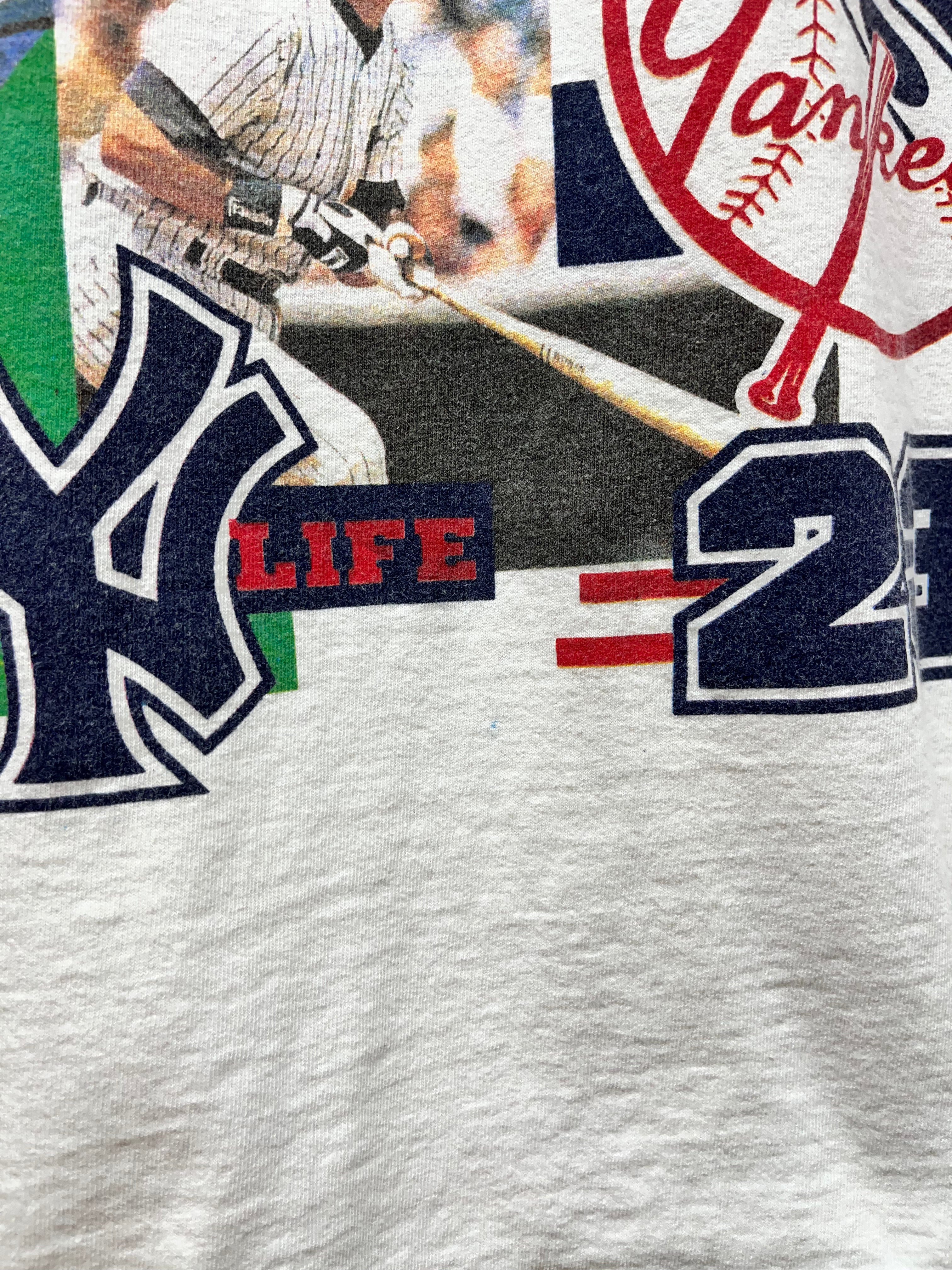 Vintage Don Mattingly New York Yankees Retirement Day Rap Boot White T-Shirt: XL