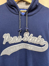 Load image into Gallery viewer, Vtg Penn State University Nittany Lions Script Starter Navy Hoodie Sweatshirt: XL
