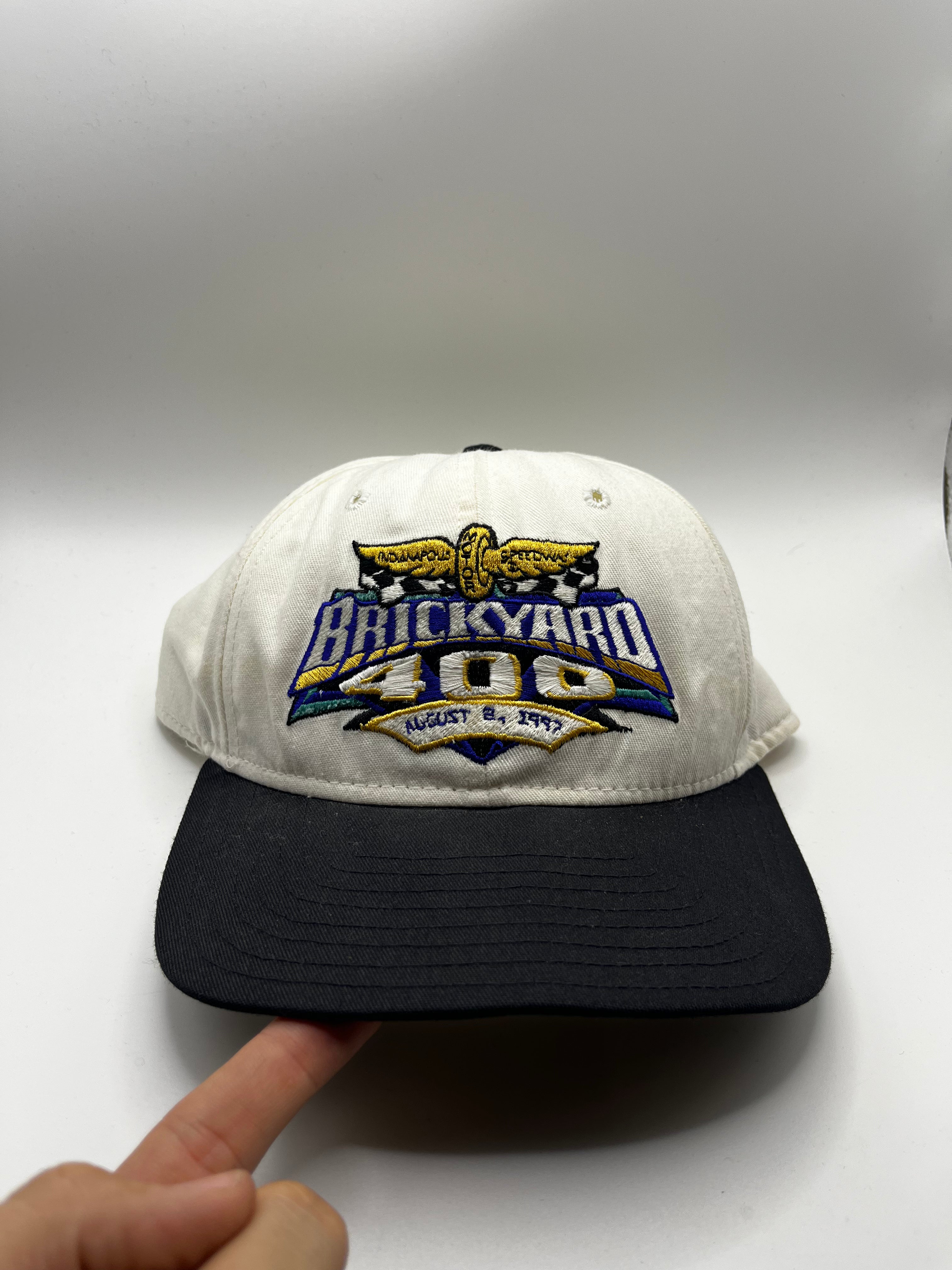 Vintage Brickyard 400 1997 Indianapolis White Delong NASCAR Race Snapback Hat