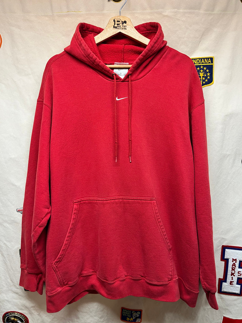 Vintage Nike Center Swoosh Y2K Mexico Red Hoodie Sweatshirt: XL