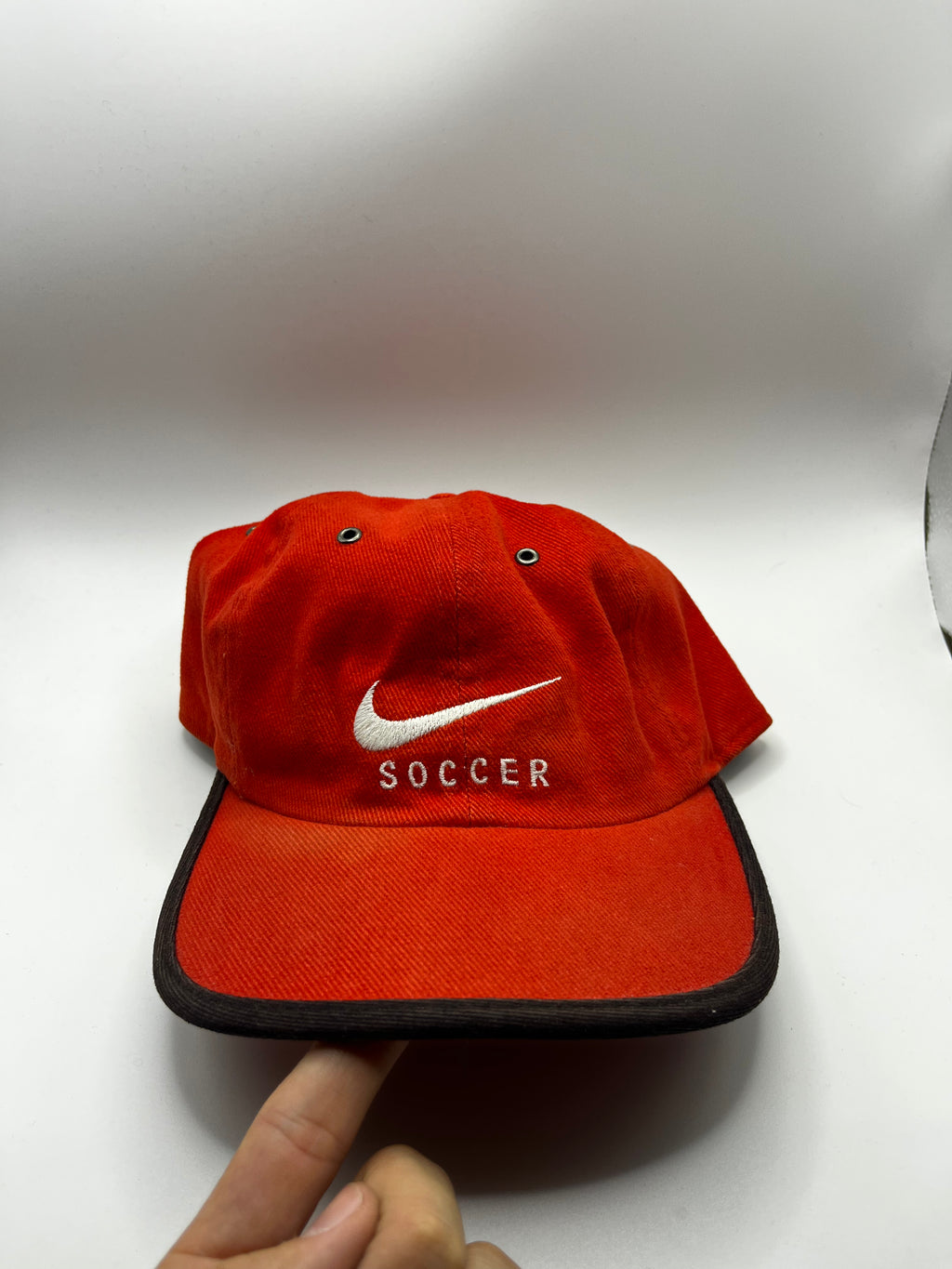Vintage Nike Soccer Red Y2K Swossh Strapback Hat