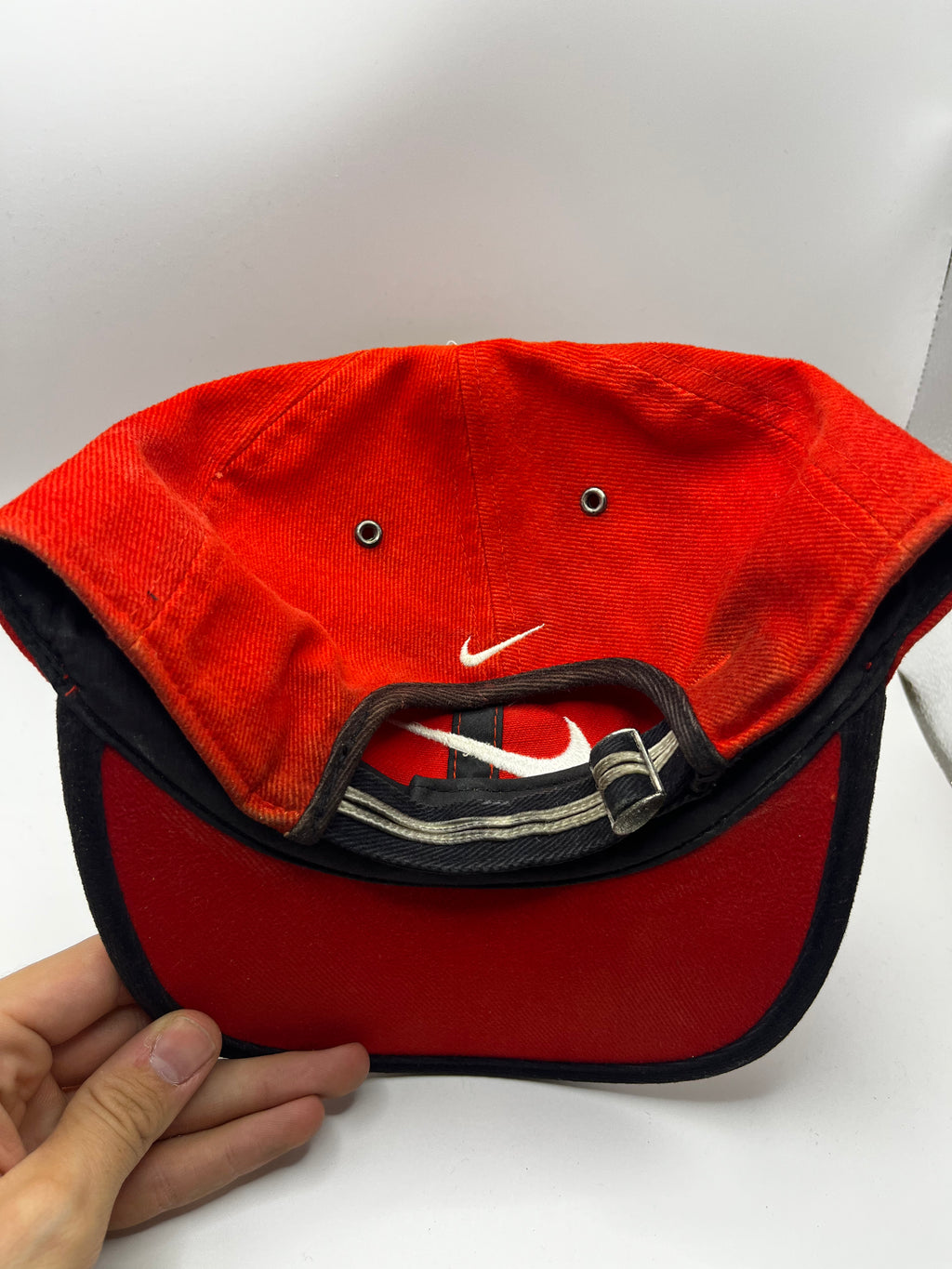Vintage Nike Soccer Red Y2K Swossh Strapback Hat