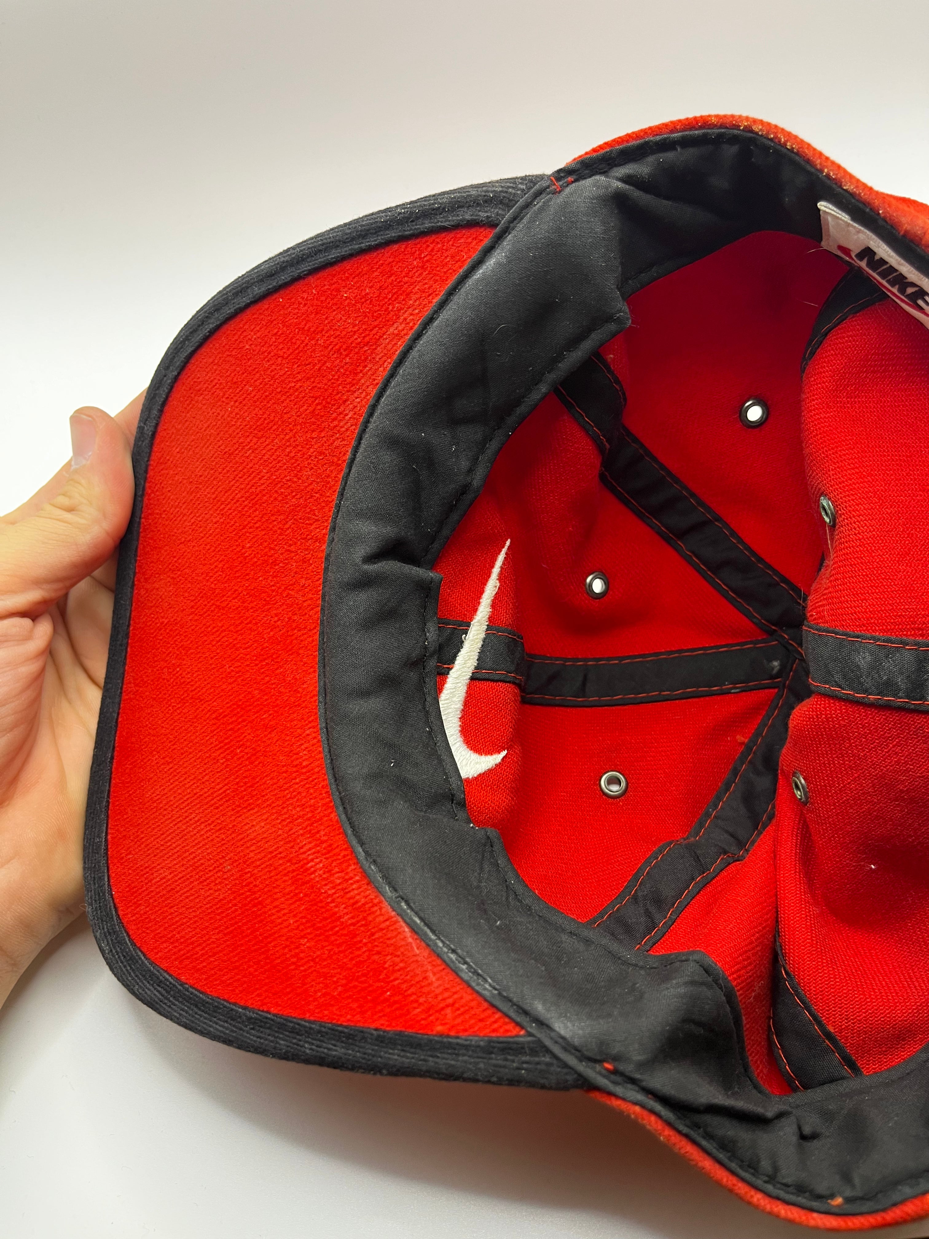 Vintage Nike Soccer Red Y2K Swossh Strapback Hat