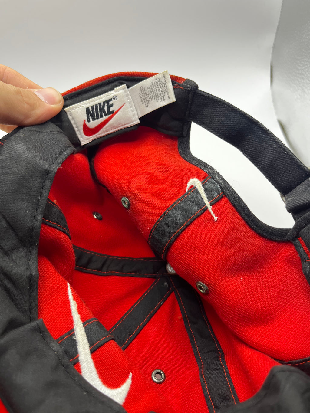 Vintage Nike Soccer Red Y2K Swossh Strapback Hat