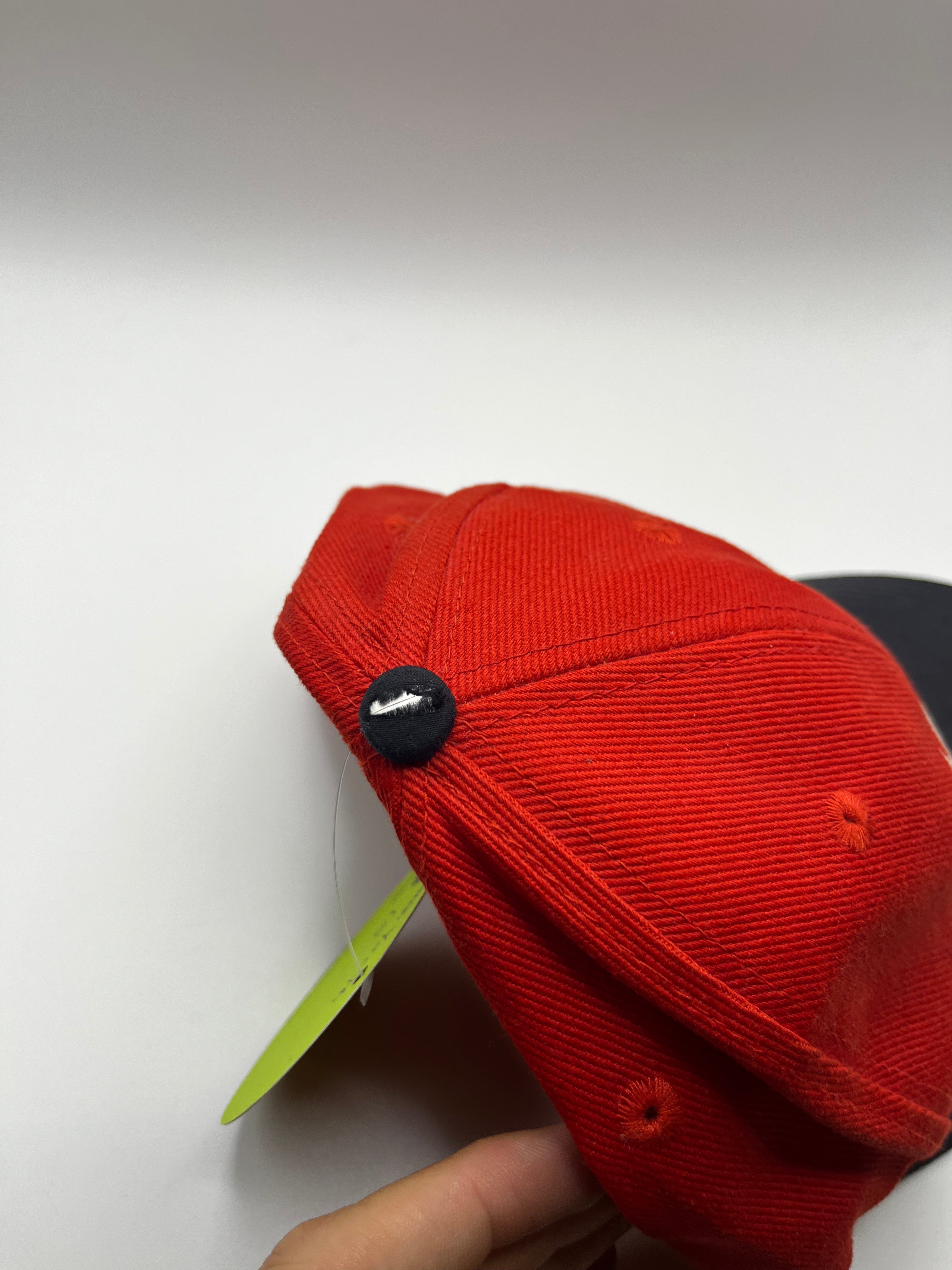 Vintage Nike Youth Red Navy Swoosh Y2K Snapback Hat
