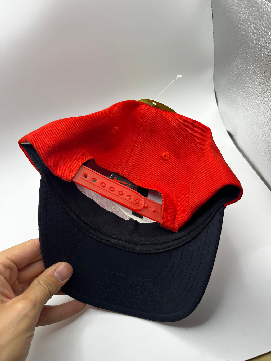 Vintage Nike Youth Red Navy Swoosh Y2K Snapback Hat
