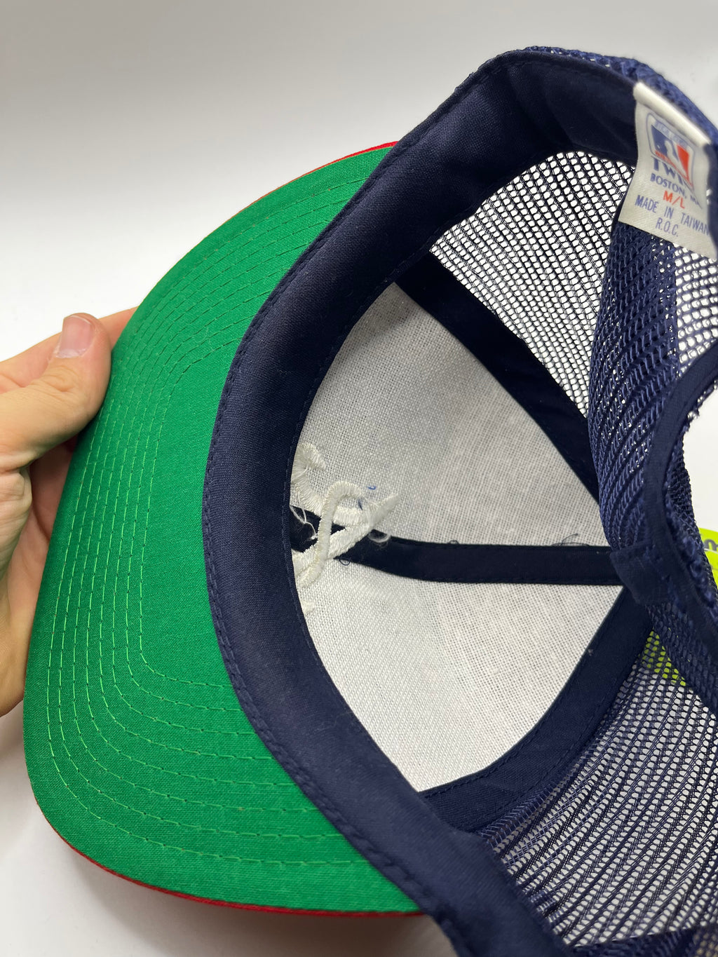 Vintage Atlanta Braves MLB Mesh Trucker Twins A Navy Snapback Hat
