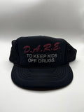 Vintage DARE To Keep Kids Off Drugs 90's Black Trucker Mesh Snapback Hat