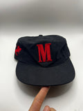 Vintage Marlboro Cigerettes Advertising M Cowboy Black Strapback Hat