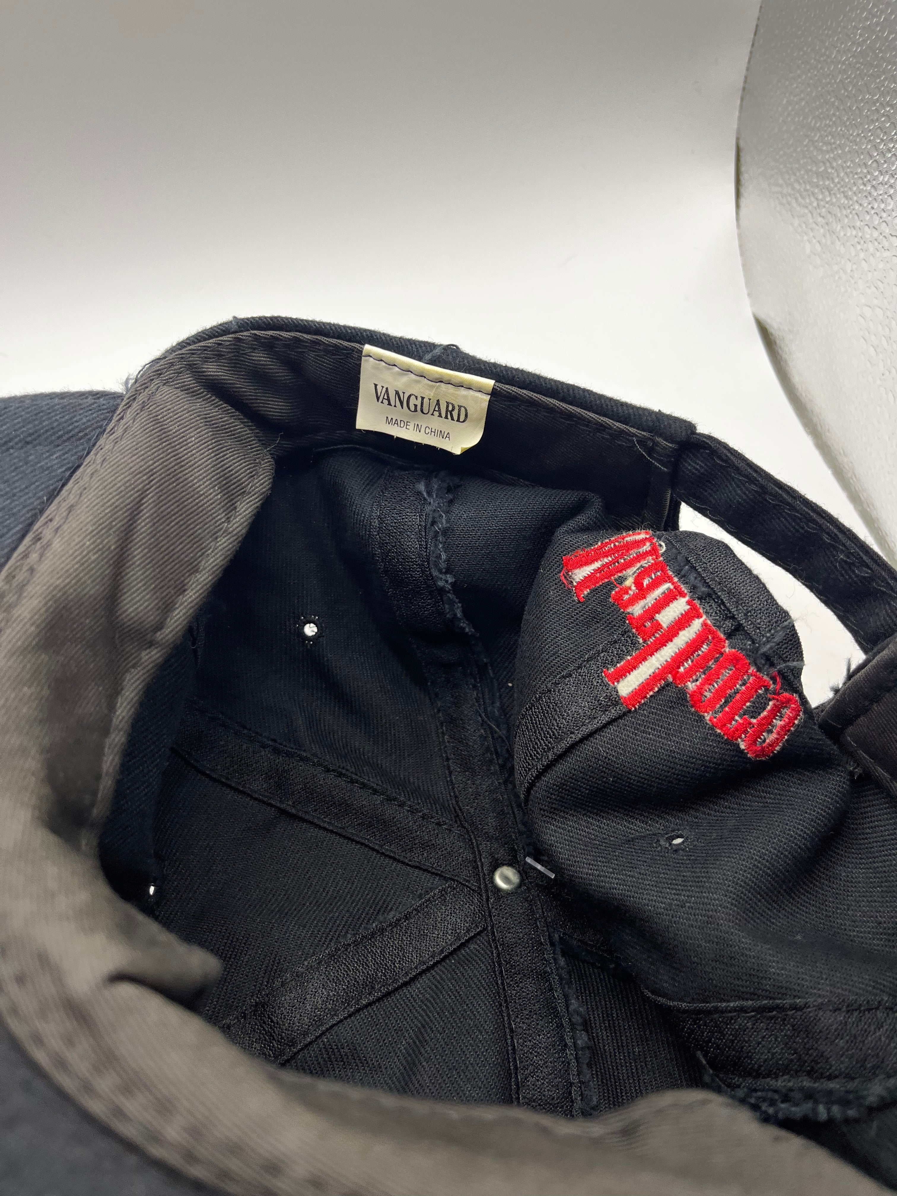 Vintage Marlboro Cigerettes Advertising M Cowboy Black Strapback Hat